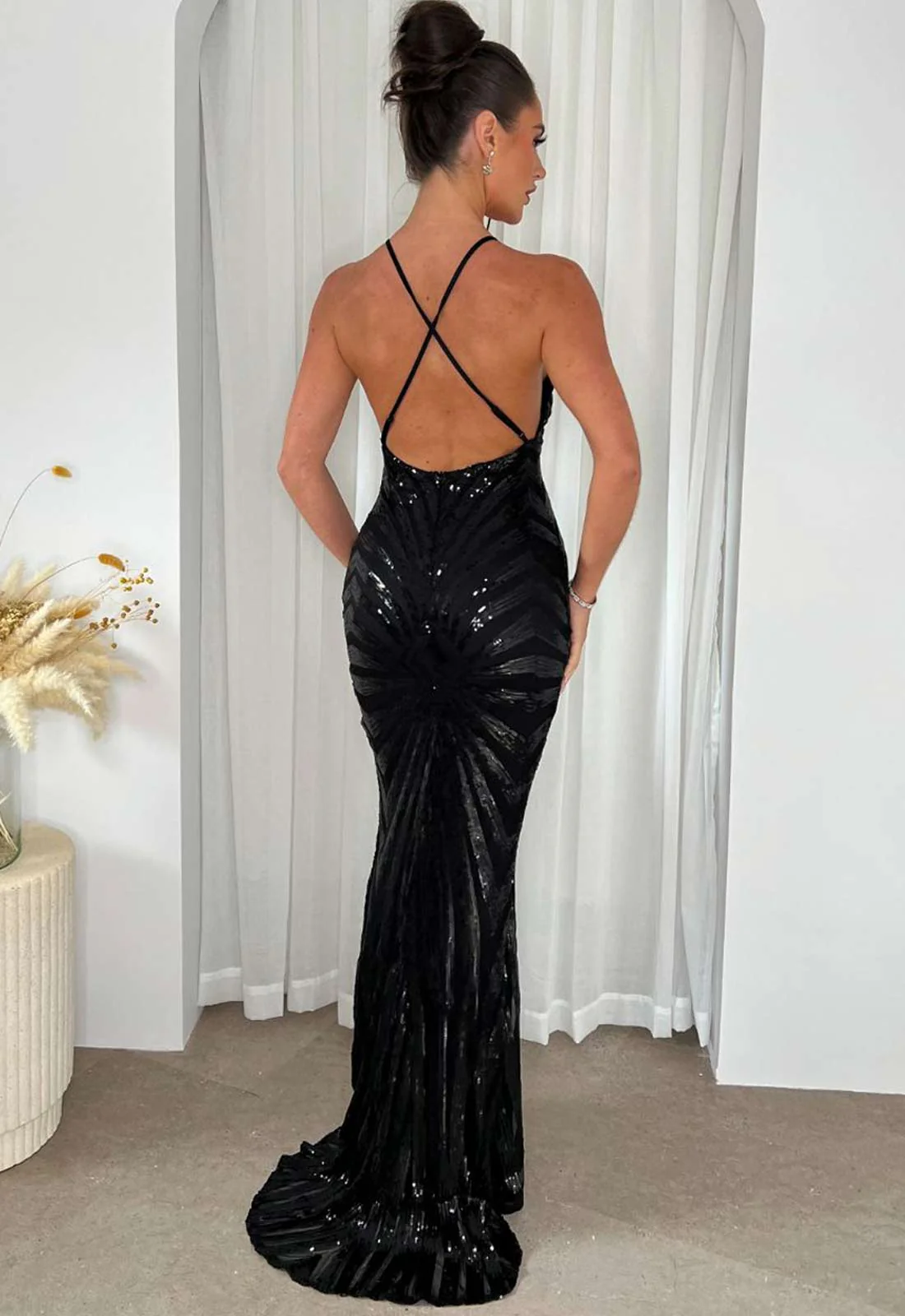 Nazz Collection Black Timeless Fishtail Maxi Dress - Image 3