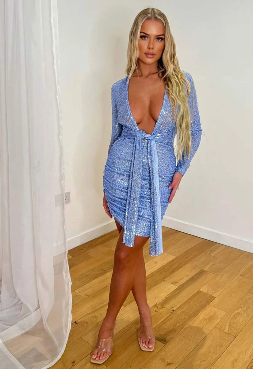 Nazz Collection Blue Molly Sequin Dress - Image 6
