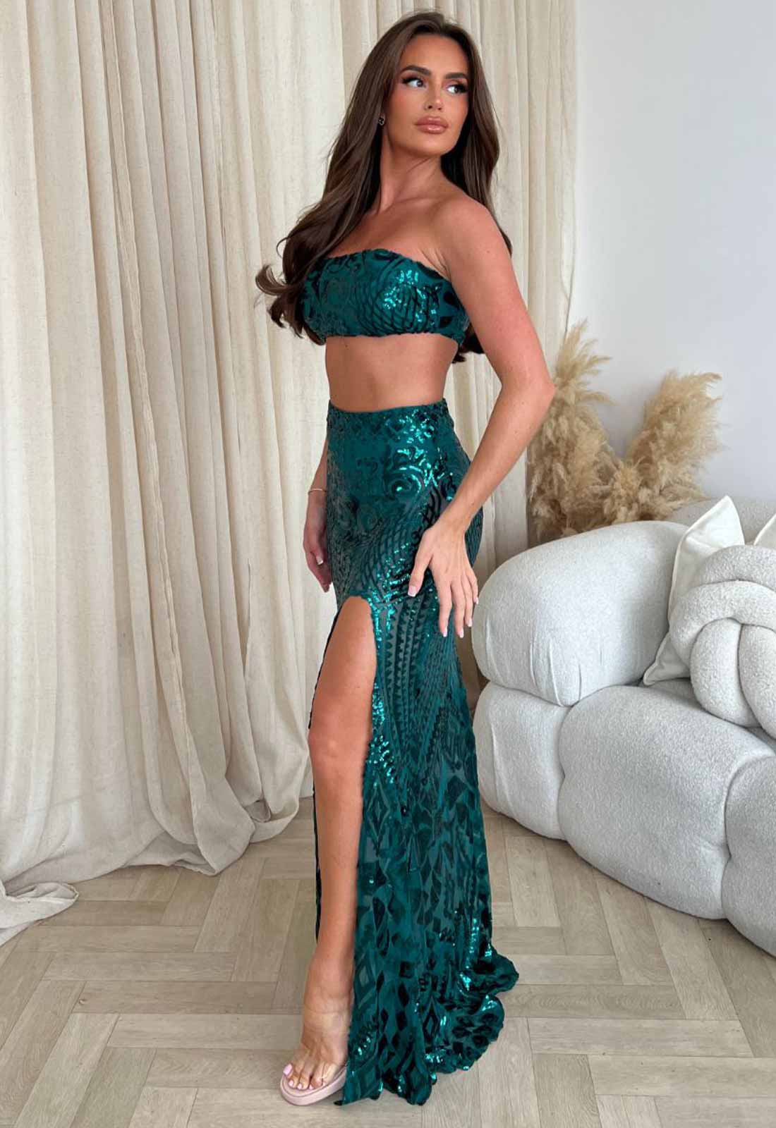 Nazz Collection Green Shakira Two Piece - Image 4