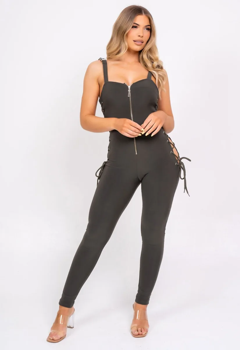 Nazz Collection Khaki Snatched Jumpsuit - Image 9