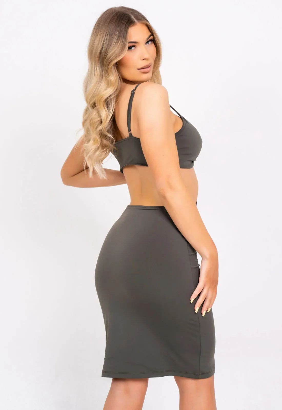 Nazz Collection Khaki Try Your Luck Midi Dress - Image 9