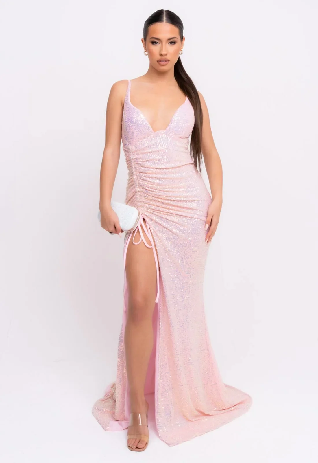 Nazz Collection Pink Majestic Sequin Maxi Dress - Image 3