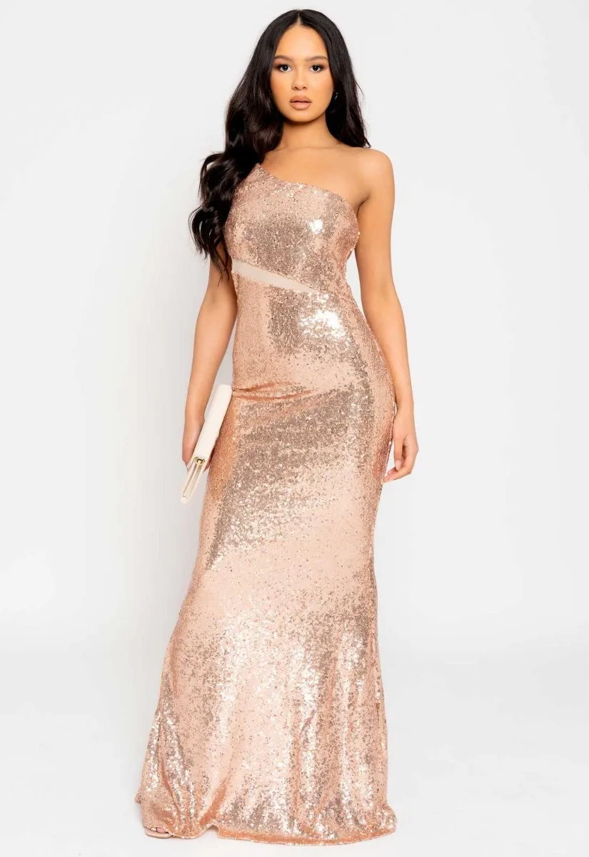 Nazz Collection Rose Gold Phantasy Sequin Maxi Dress - Image 10