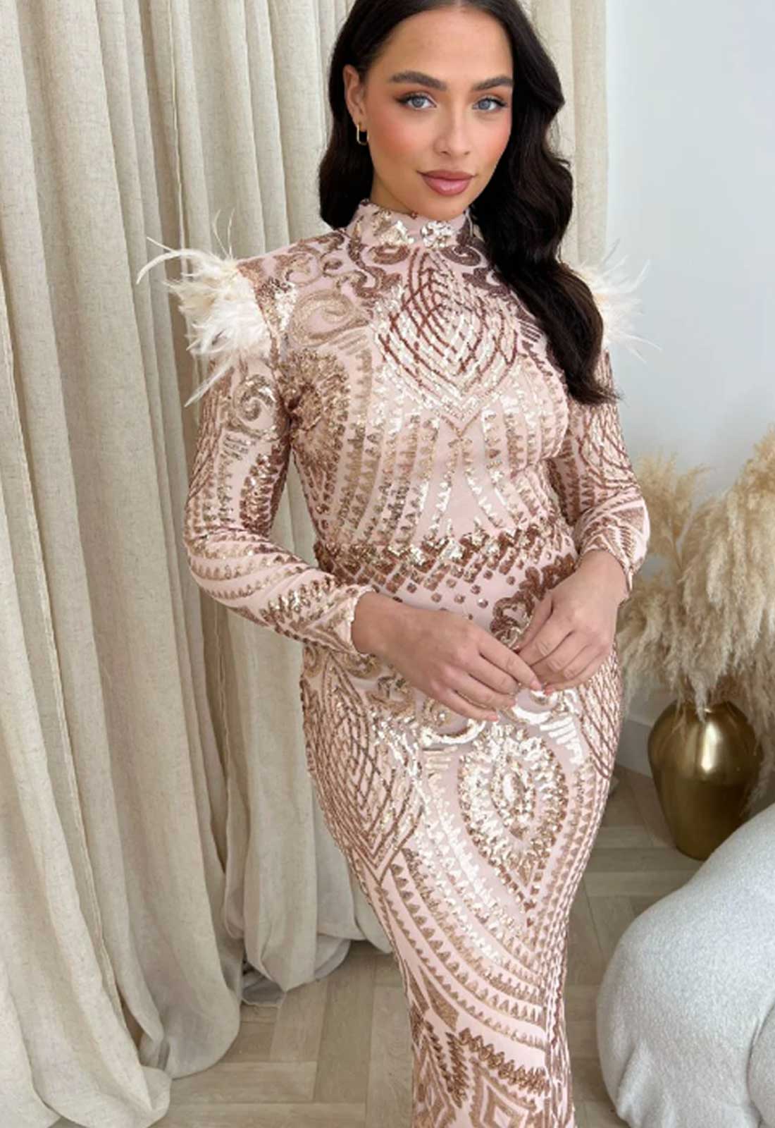 Nazz Collection Rose Gold Saint Maxi Dress - Image 3