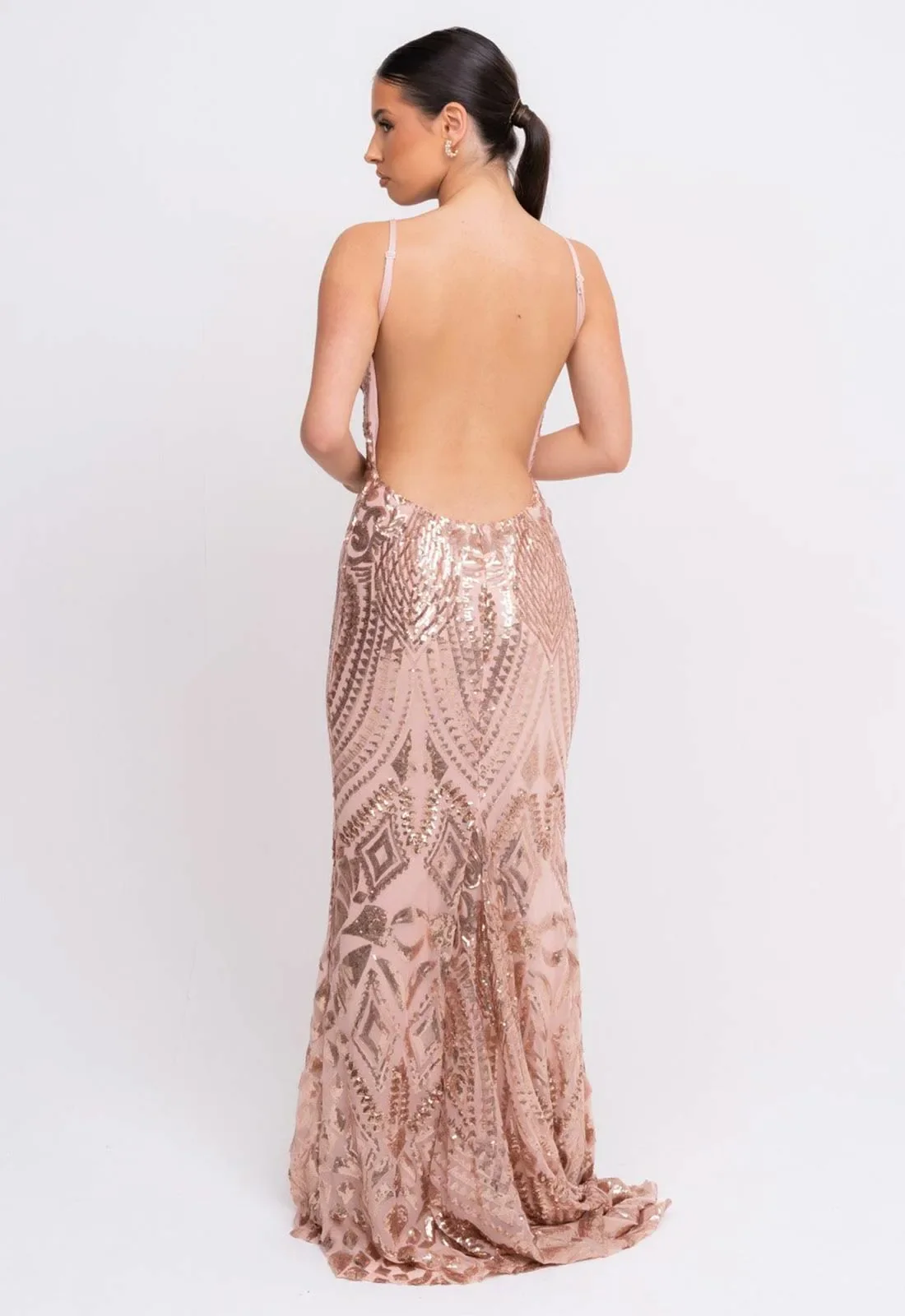 Nazz Collection Rose Gold Spotlight Maxi Dress - Image 3