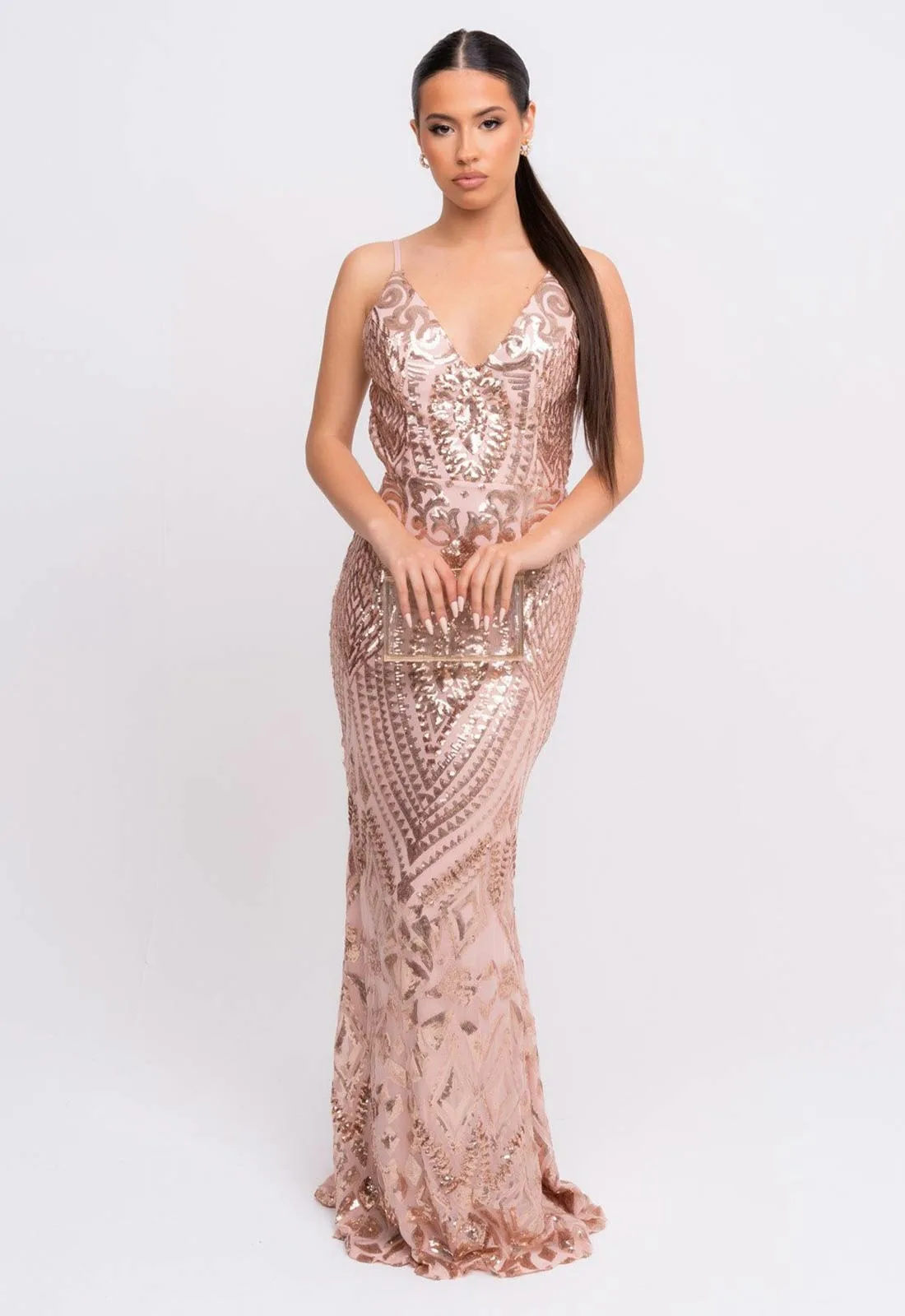 Nazz Collection Rose Gold Spotlight Maxi Dress - Image 4
