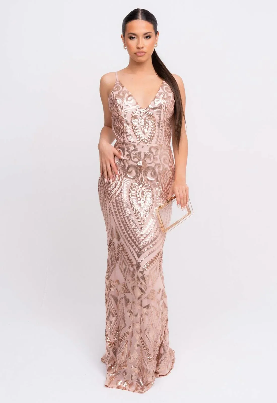 Nazz Collection Rose Gold Spotlight Maxi Dress - Image 5