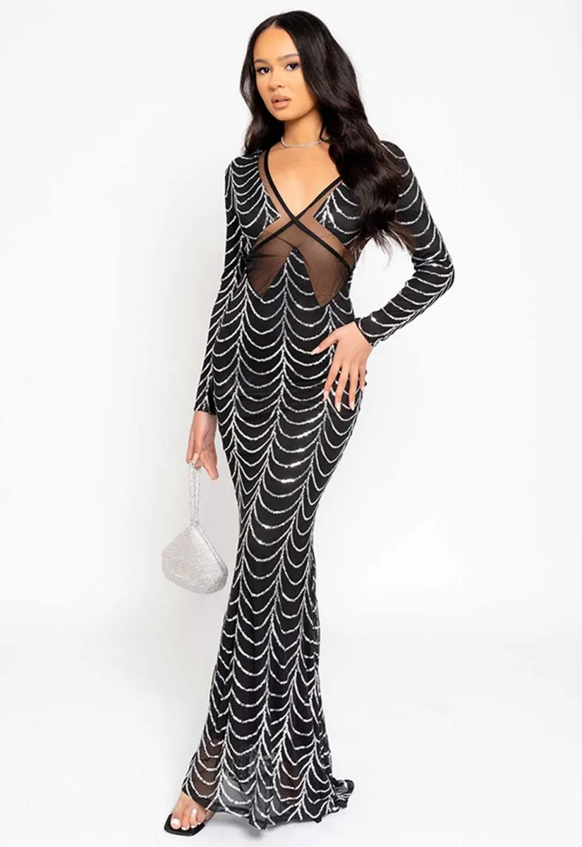 Nazz Collection Silver Darkest Secret Maxi Dress - Image 13