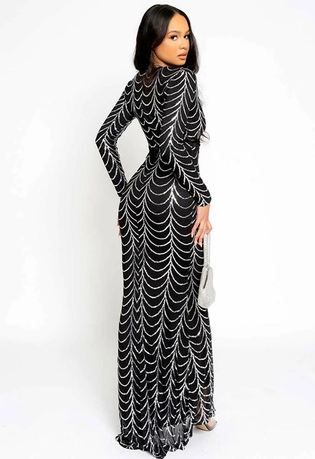 Nazz Collection Silver Darkest Secret Maxi Dress - Image 4