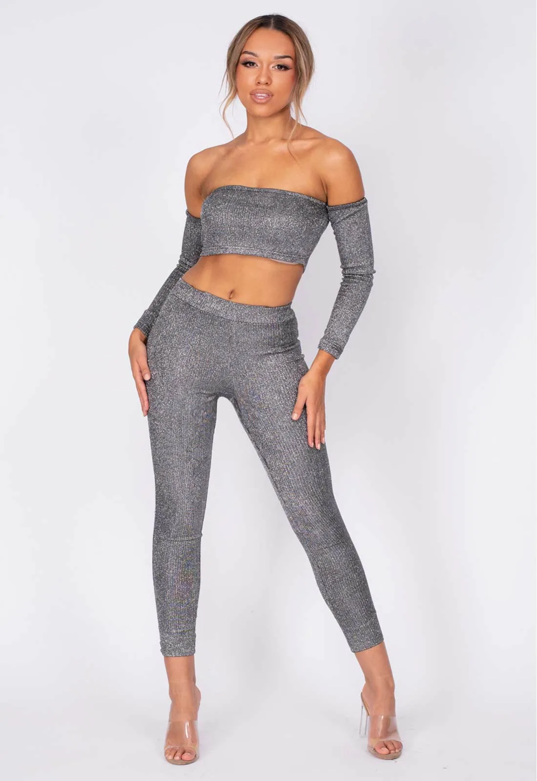 Nazz Collection Silver Havana Leggings Set - Image 3