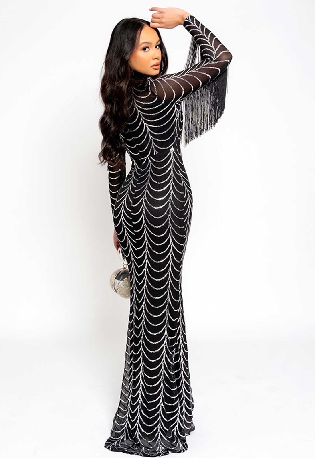 Nazz Collection Silver Hypnotic Maxi Dress - Image 5
