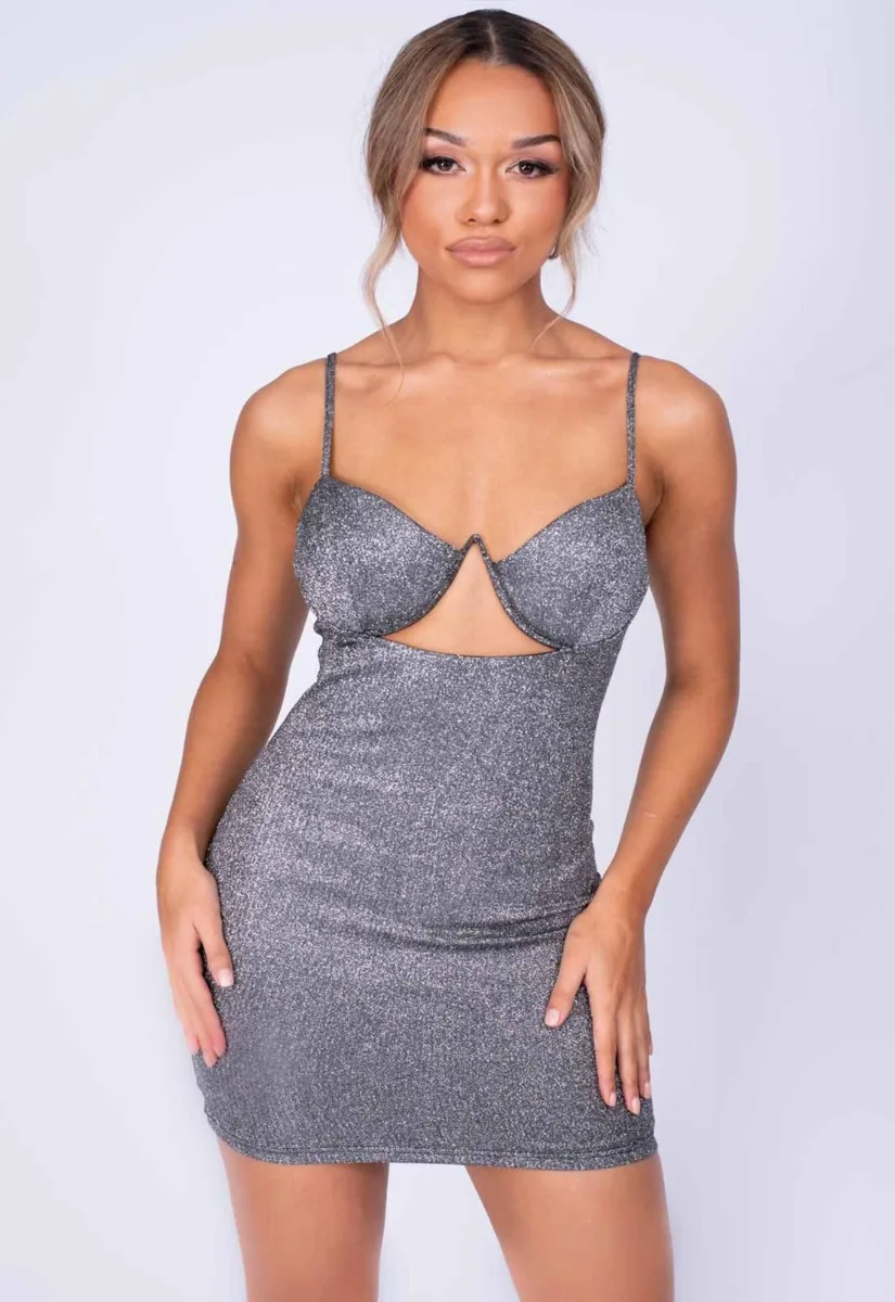 Nazz Collection Silver London Bodycon Dress - Image 11