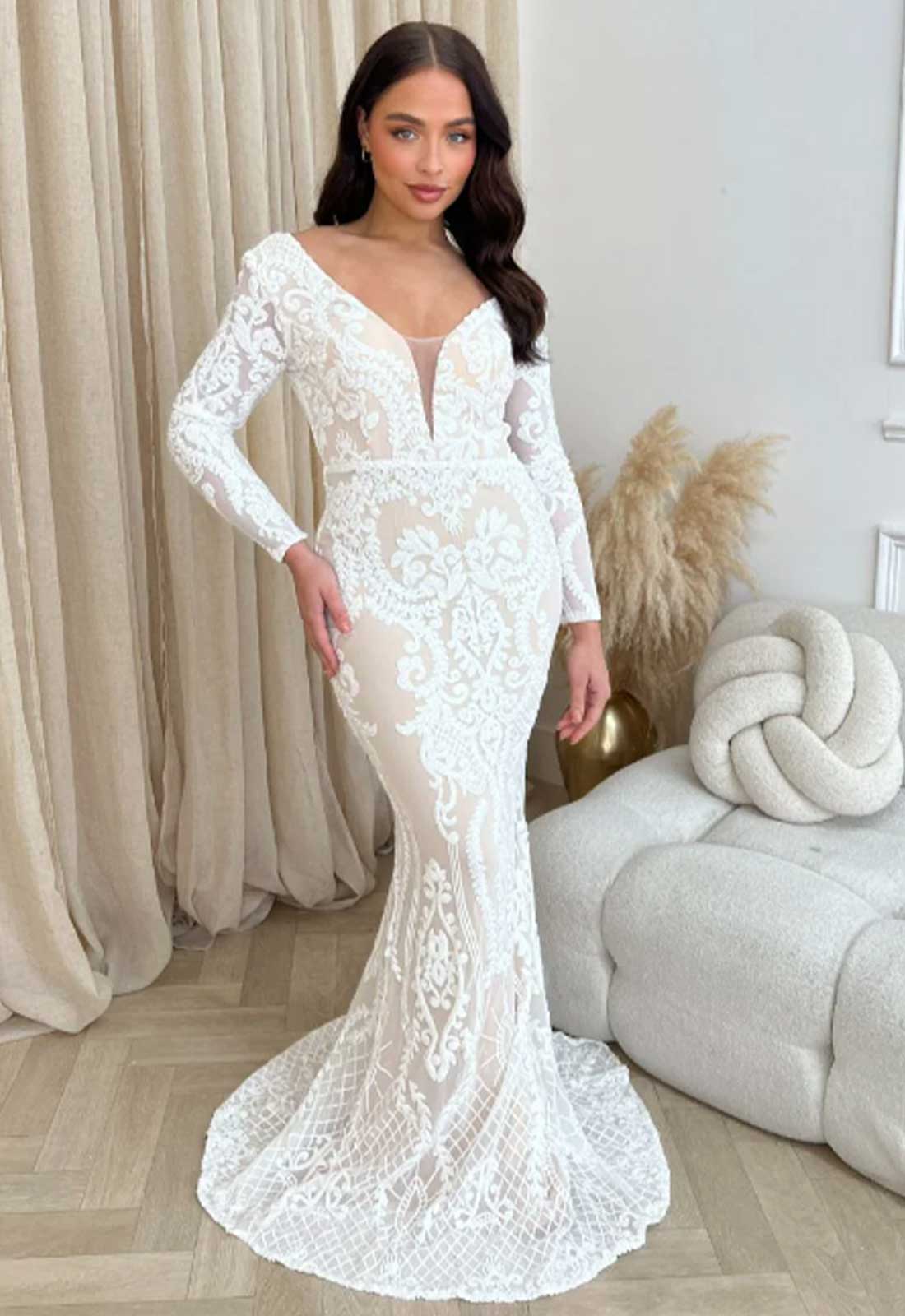 Nazz Collection White Annabella Evening Dress - Image 2