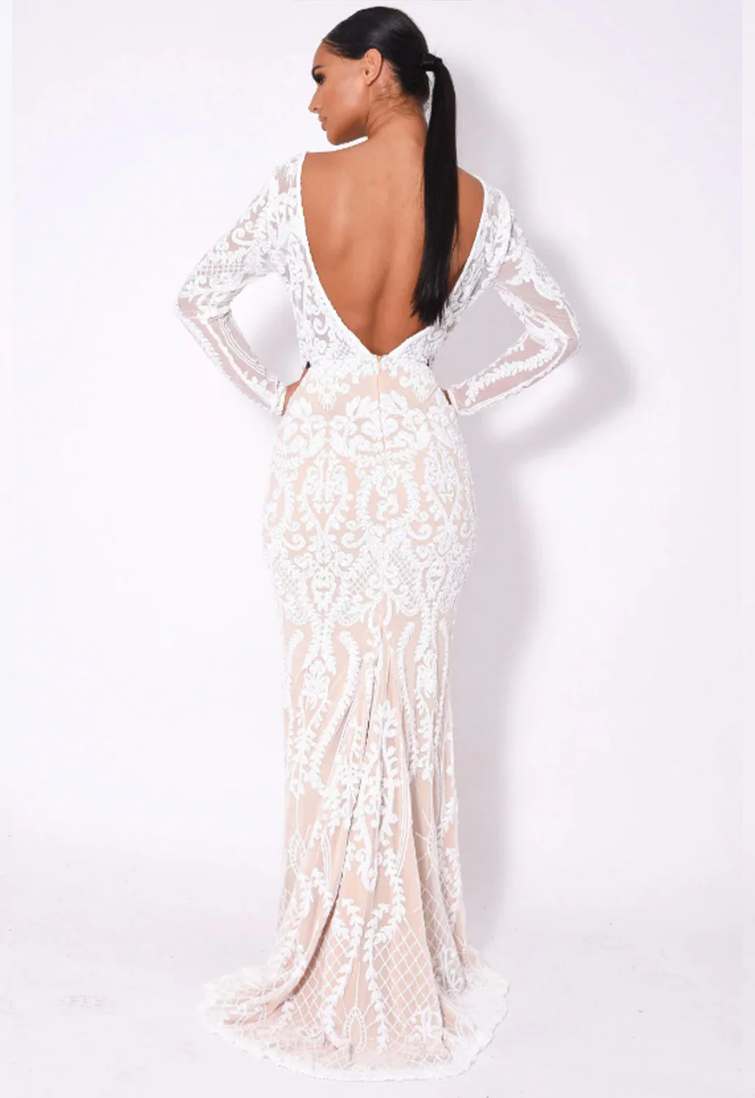 Nazz Collection White Annabella Evening Dress - Image 7