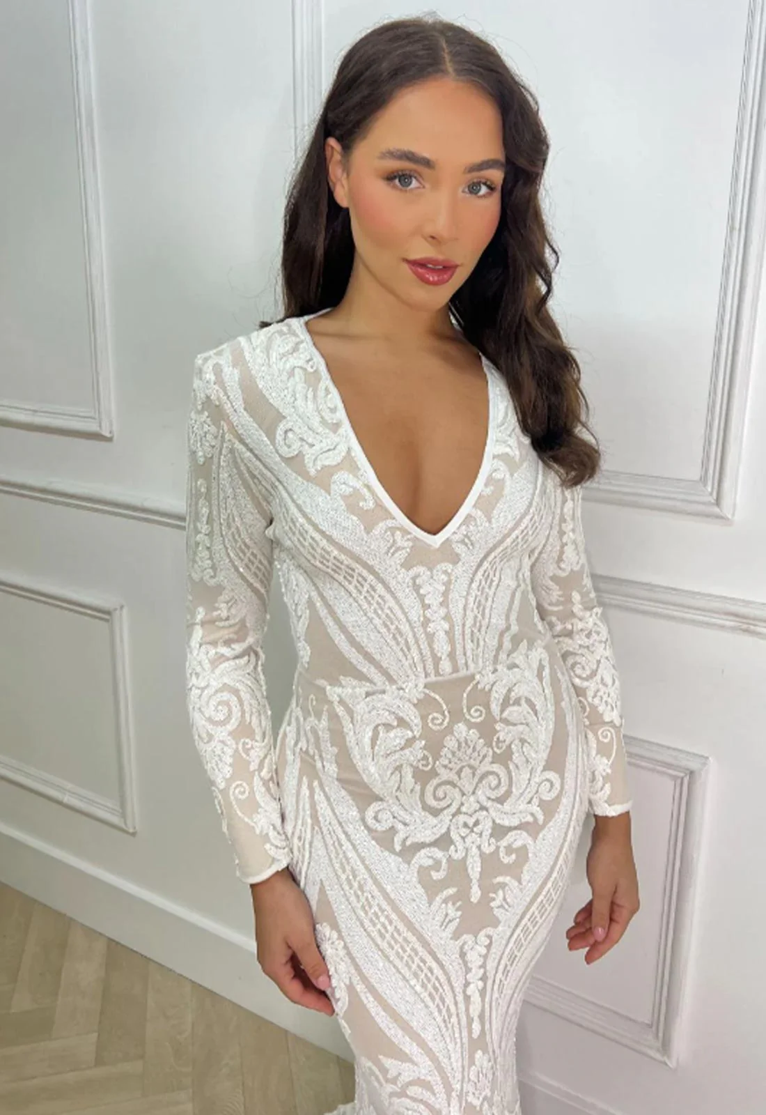 Nazz Collection White Arabella Evening Gown - Image 4