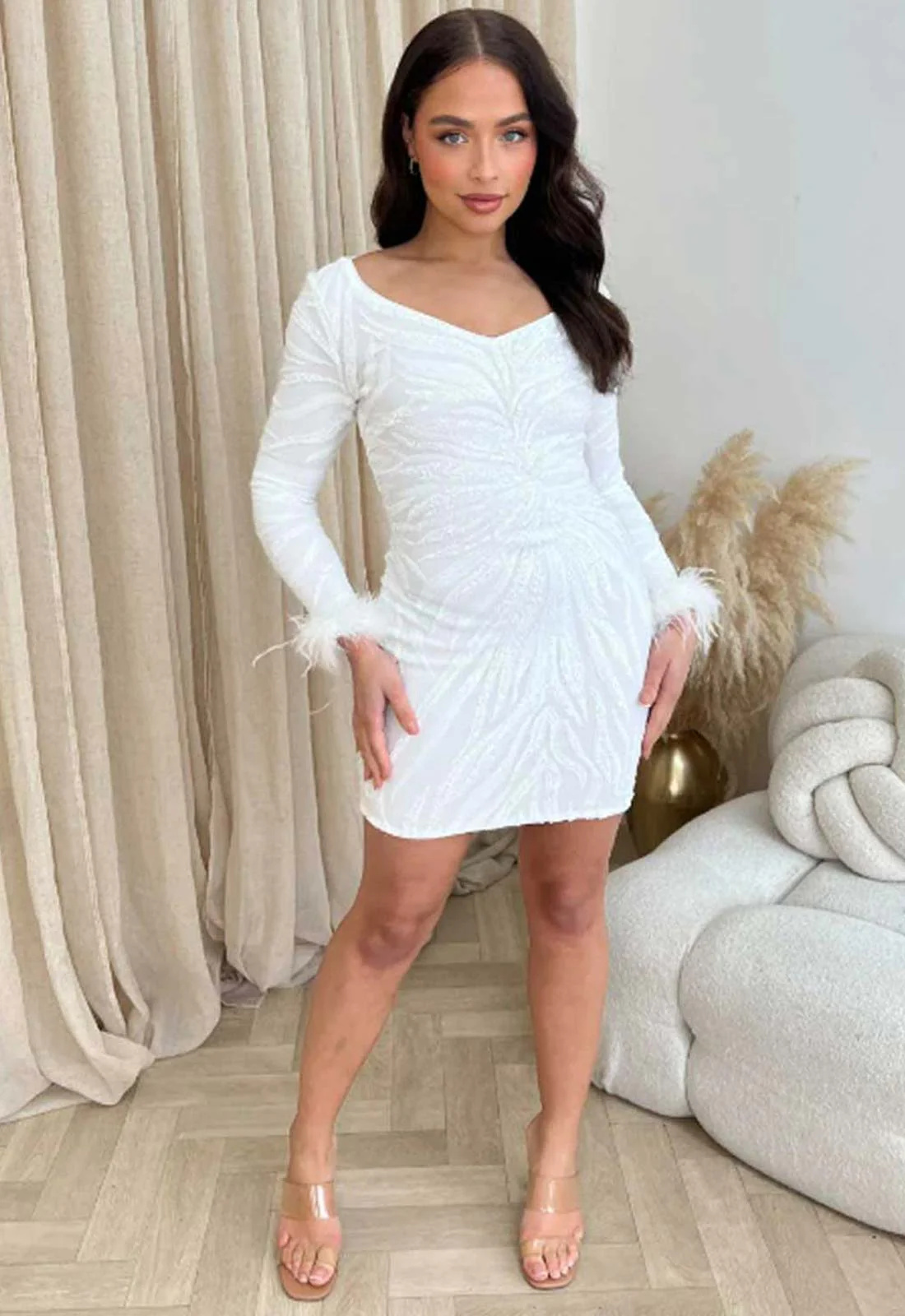 Nazz Collection White Armour Party Dress - Image 3