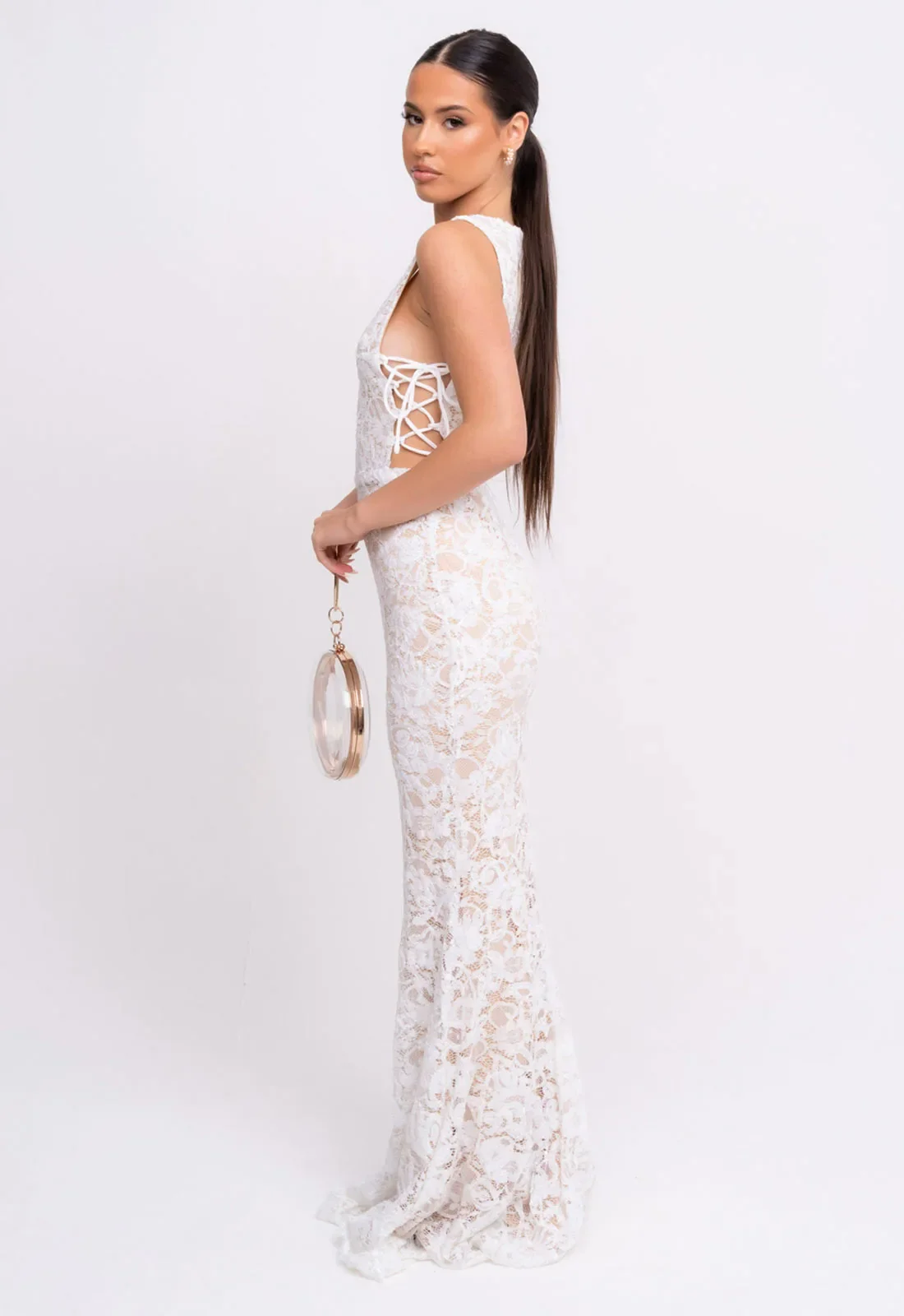 Nazz Collection White Flora Lace Maxi Dress - Image 2