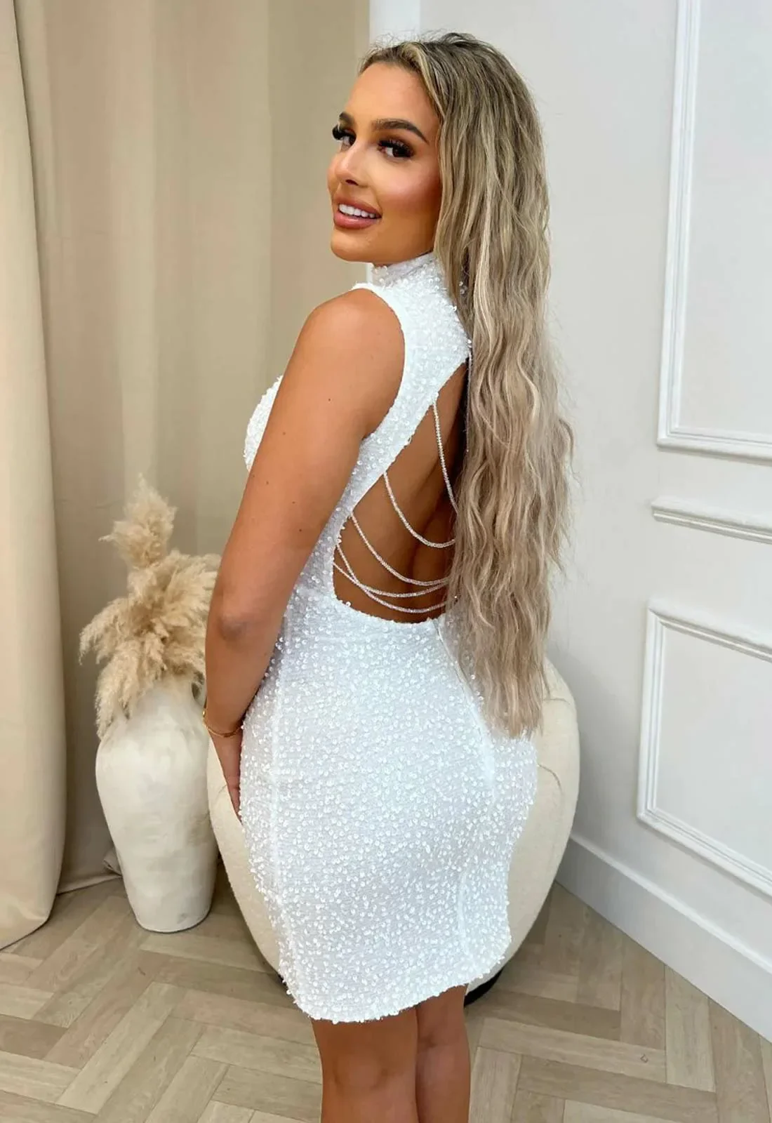 Nazz Collection White Icon VIP Sequin Dress - Image 4