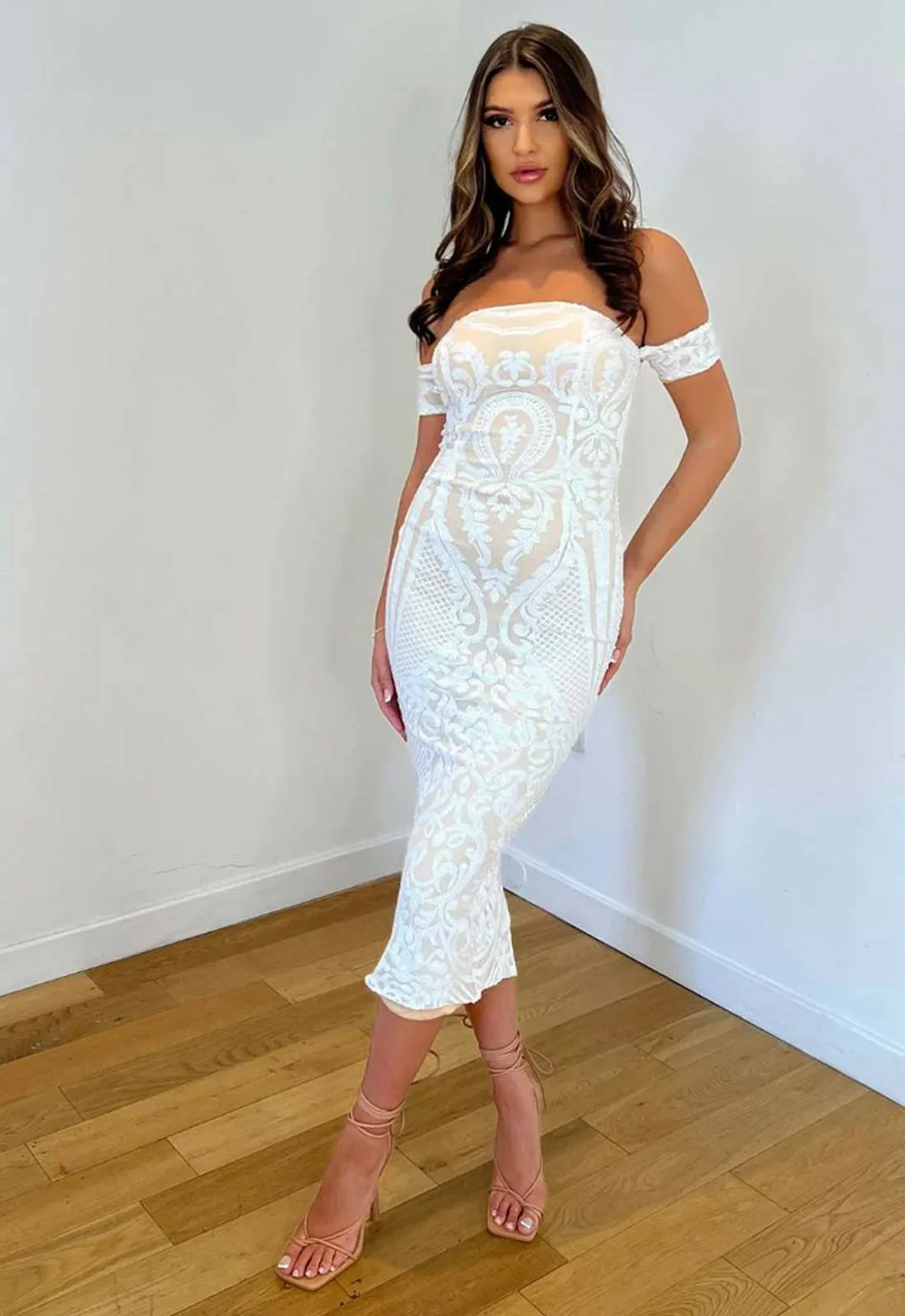 Nazz Collection White Kristal Cocktail Dress - Image 2