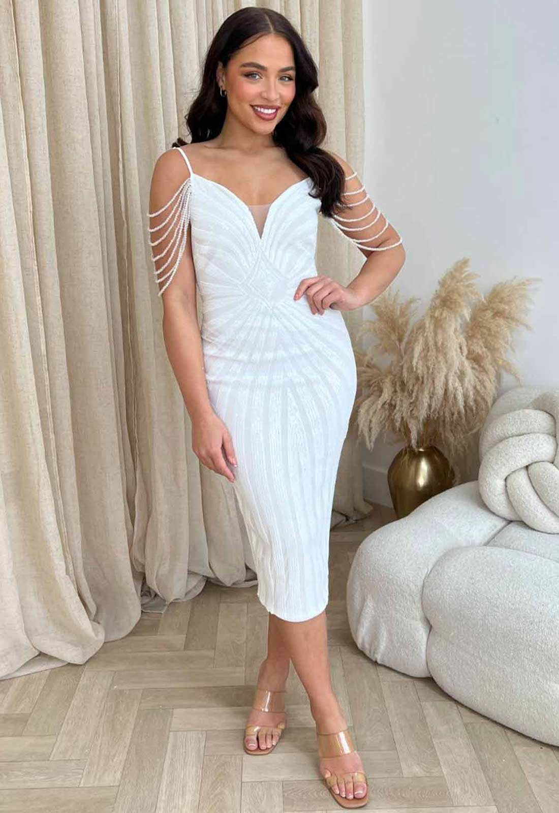 Nazz Collection White Promise Cocktail Dress - Image 3