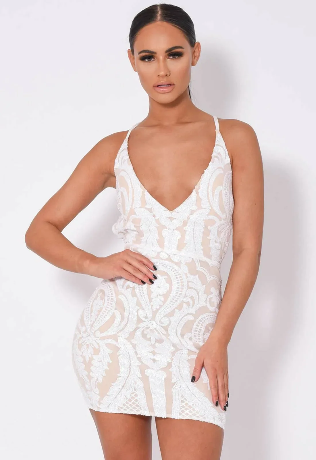 NAZZ Collection White Soho Mini Dress - Image 3