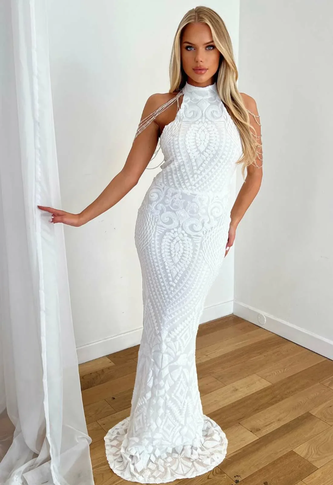 Nazz Collection White Starstruck Maxi Dress