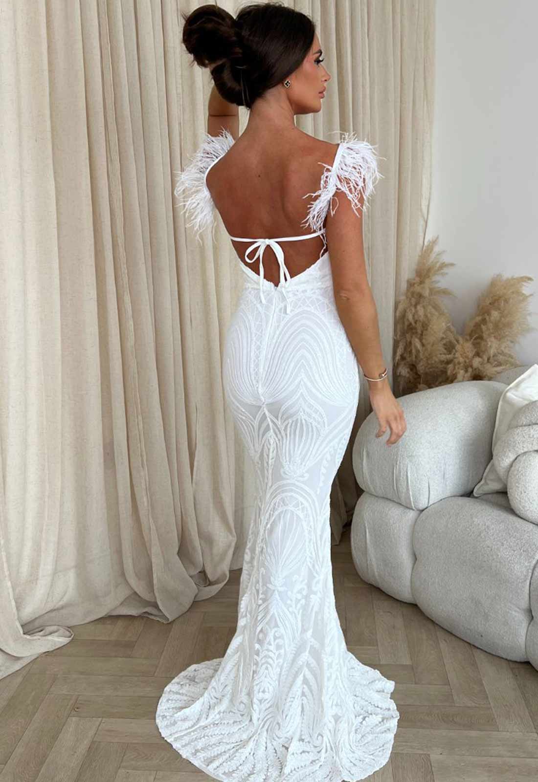 Nazz Collection White Trophy Maxi Dress - Image 3