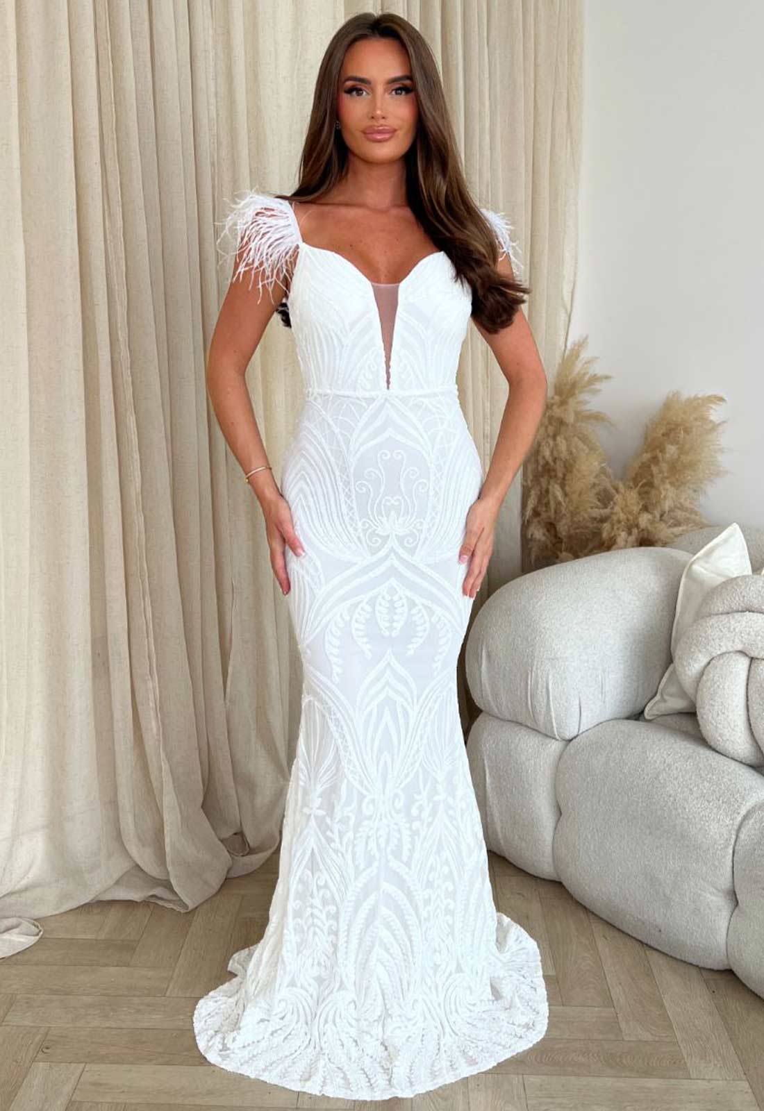 Nazz Collection White Trophy Maxi Dress - Image 4