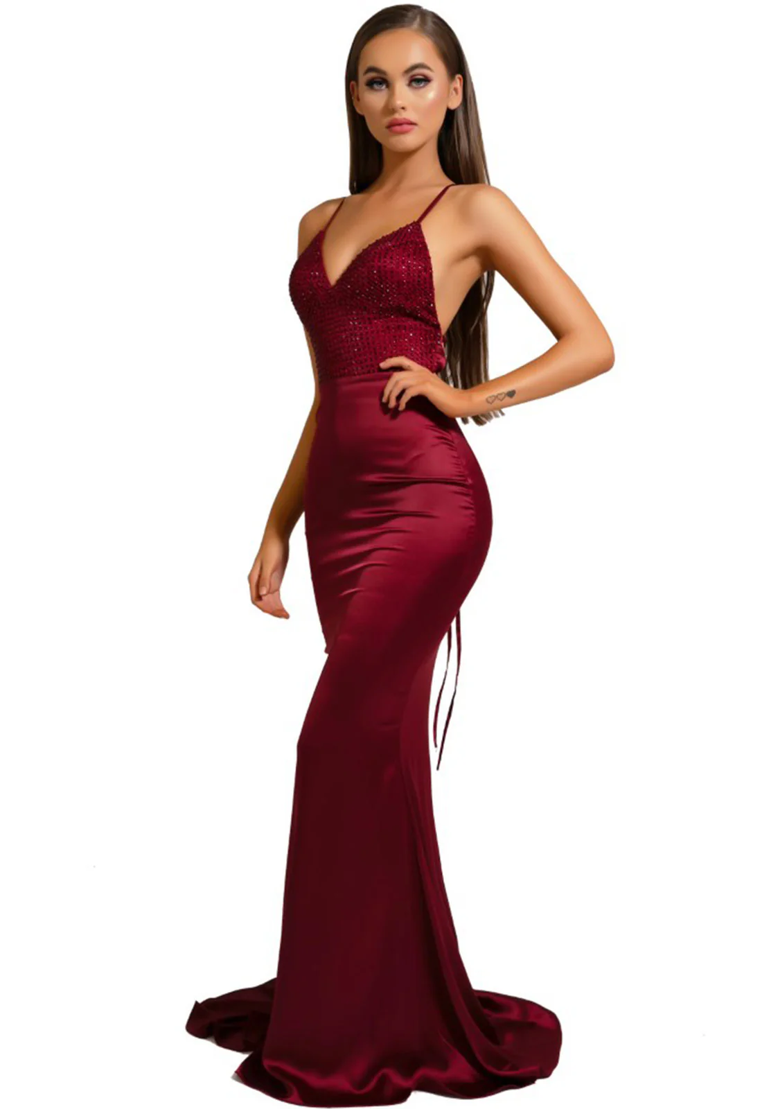 Portia & Scarlett Deep Red PS6323 Maxi Dress - Image 2