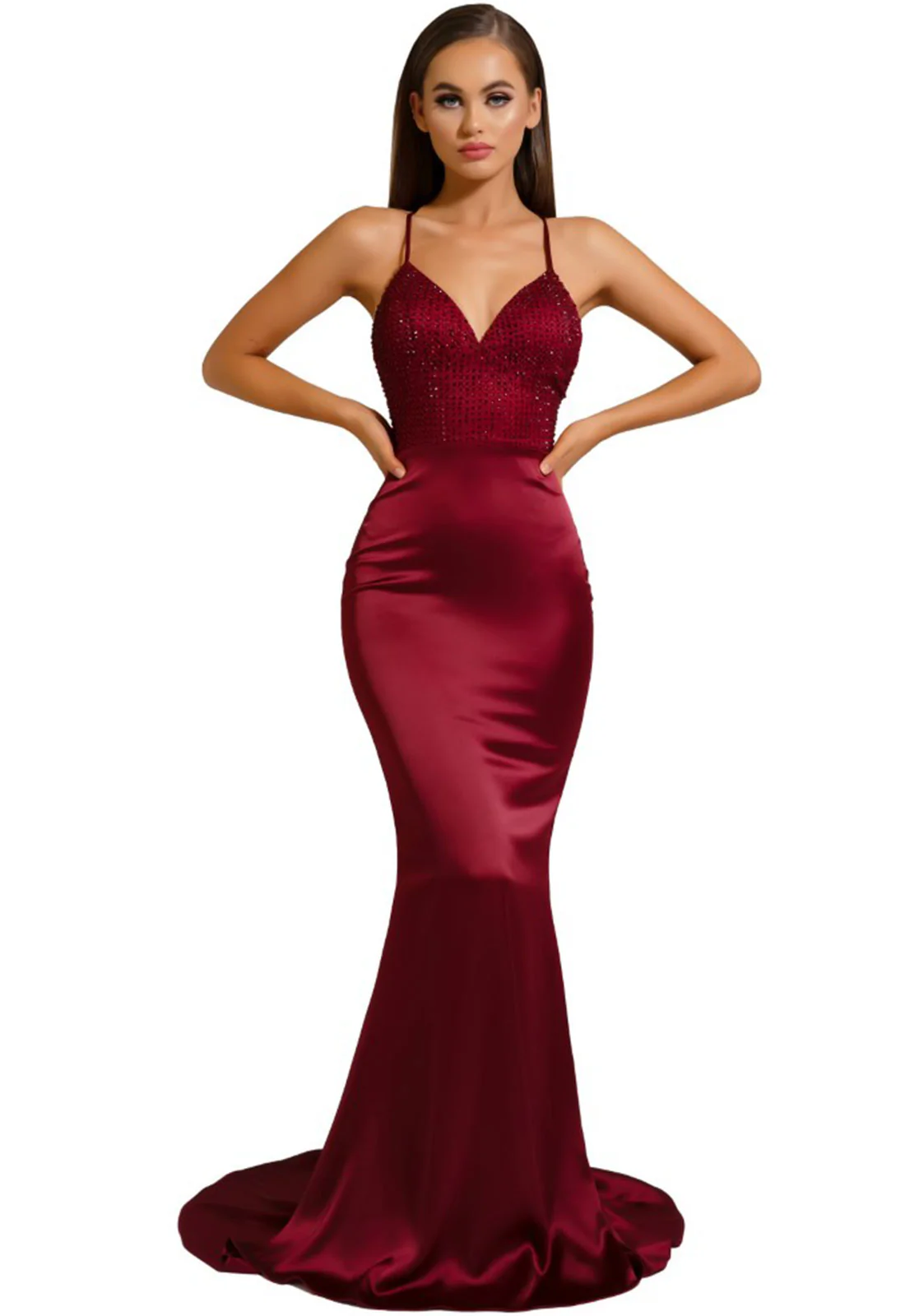Portia & Scarlett Deep Red PS6323 Maxi Dress - Image 3