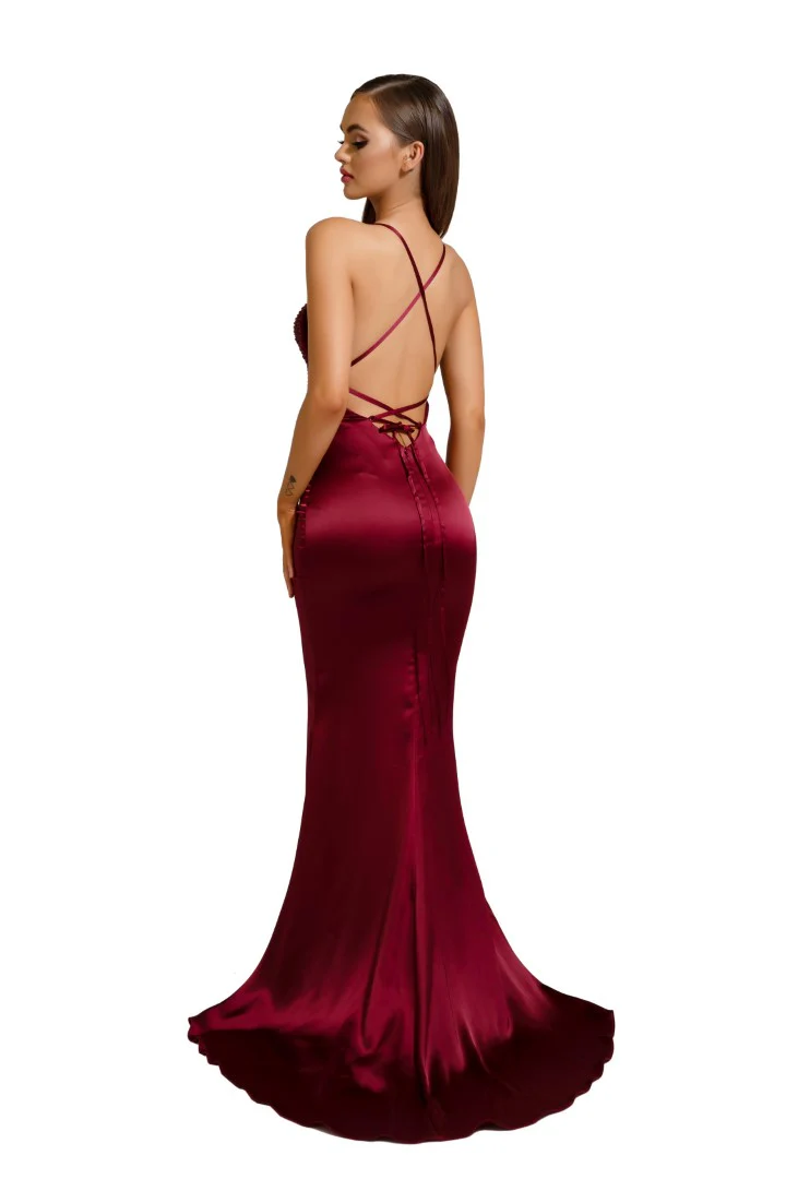 Portia & Scarlett Deep Red PS6323 Maxi Dress - Image 4