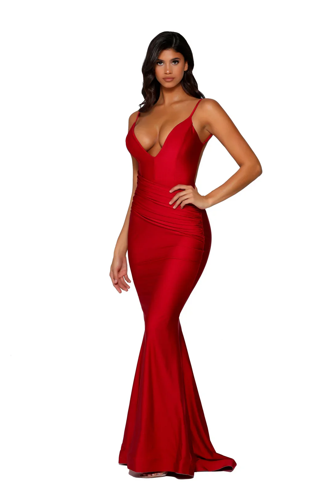 Portia & Scarlett Red Gianni PS5209 Plunge Maxi Dress - Image 2