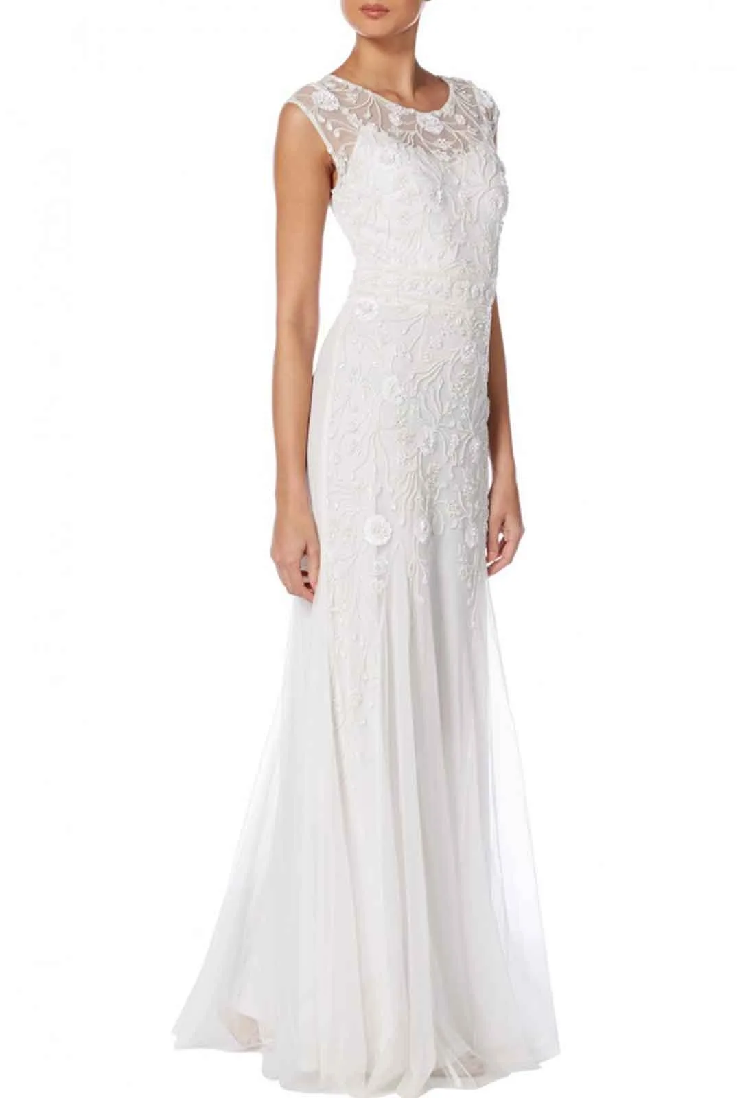 Raishma Beaded Gown in Ivory - Image 2