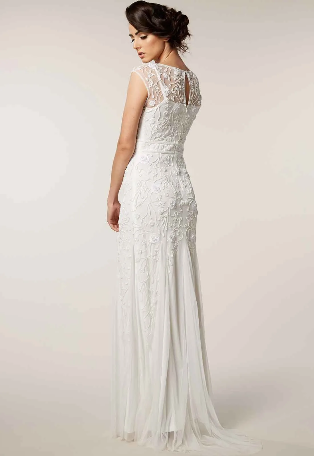 Raishma Beaded Gown in Ivory - Image 3