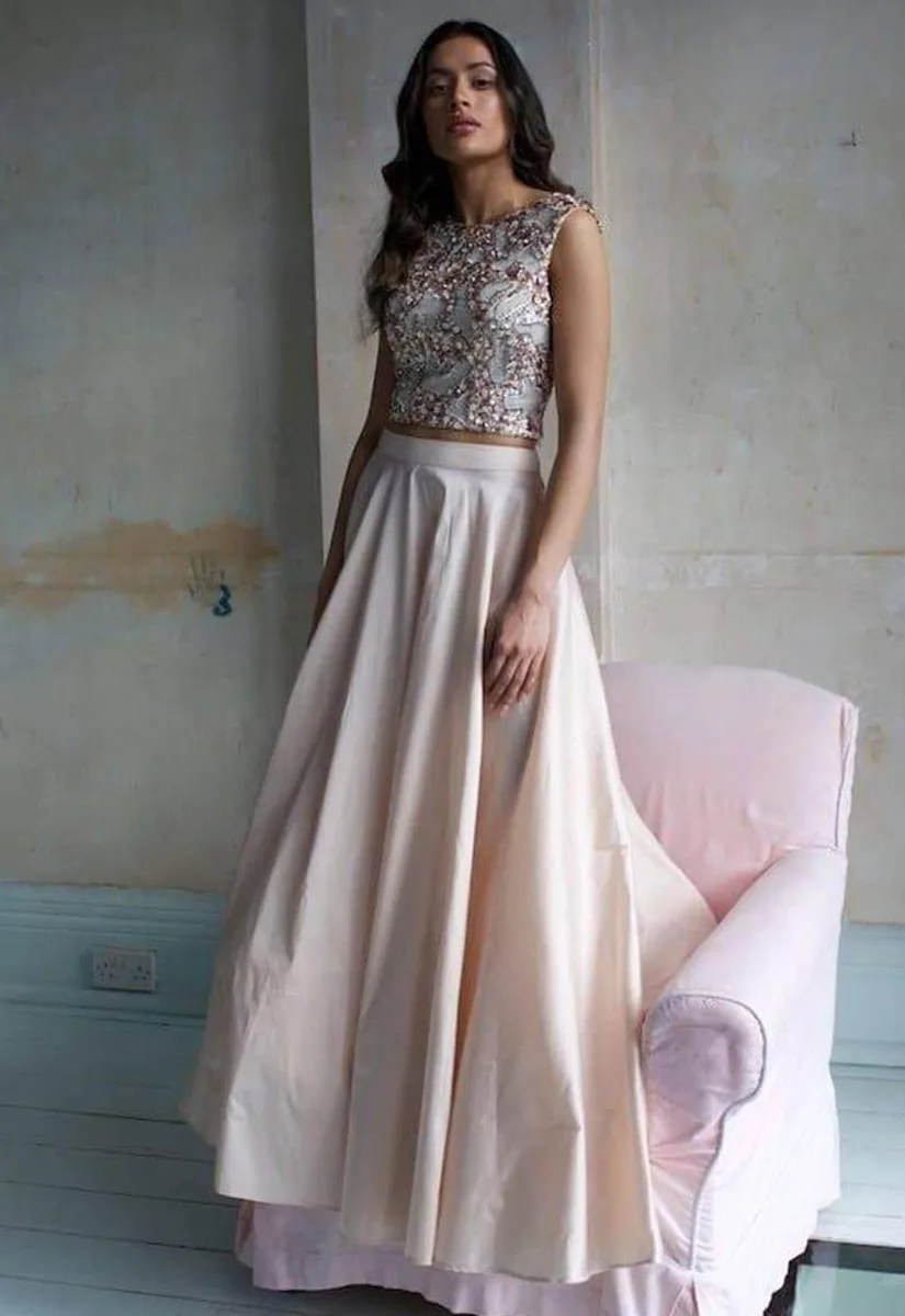Raishma Blush Taffeta Maxi Skirt - Image 8