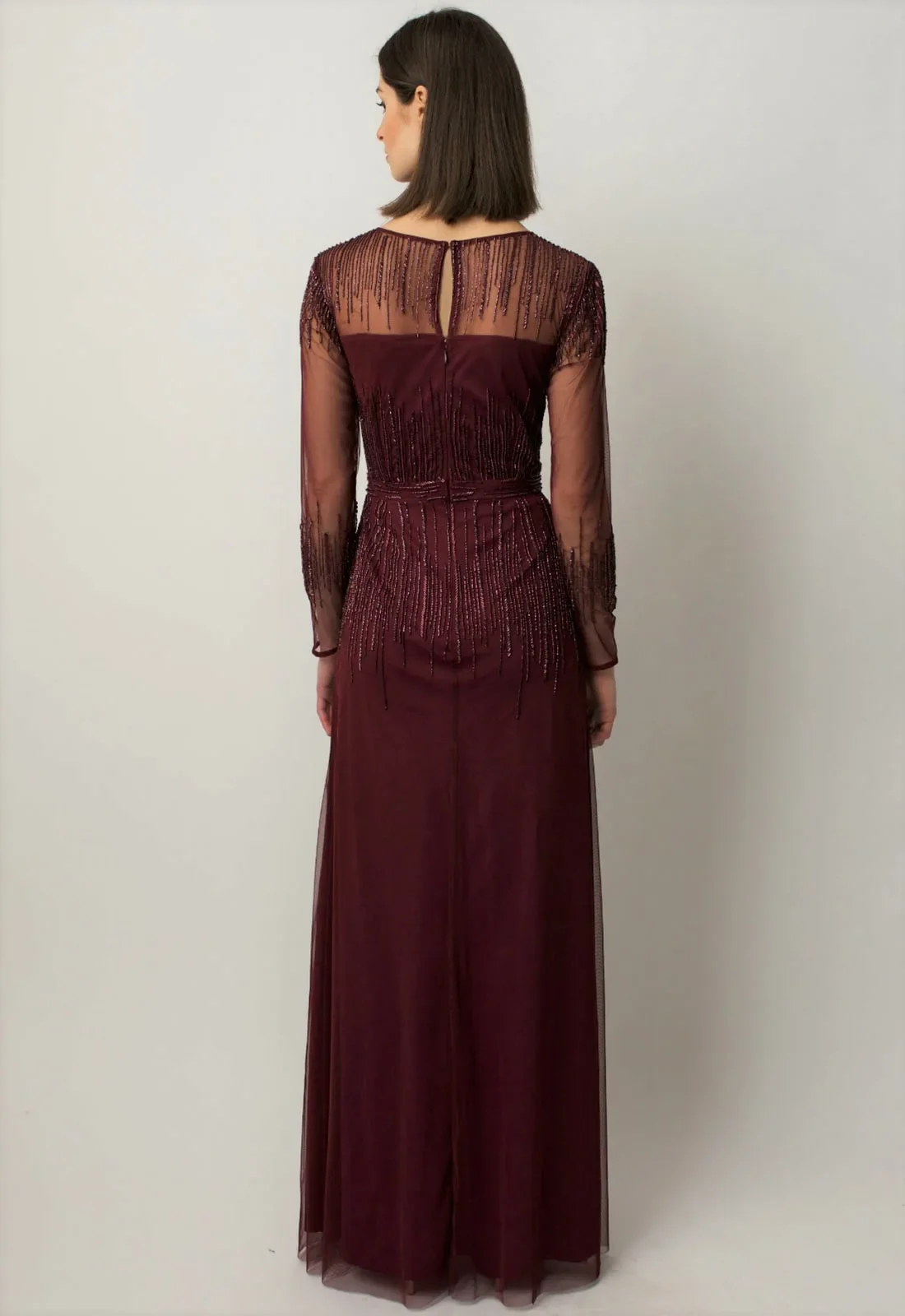 Raishma Burgundy Laurel Evening Dress - Image 5