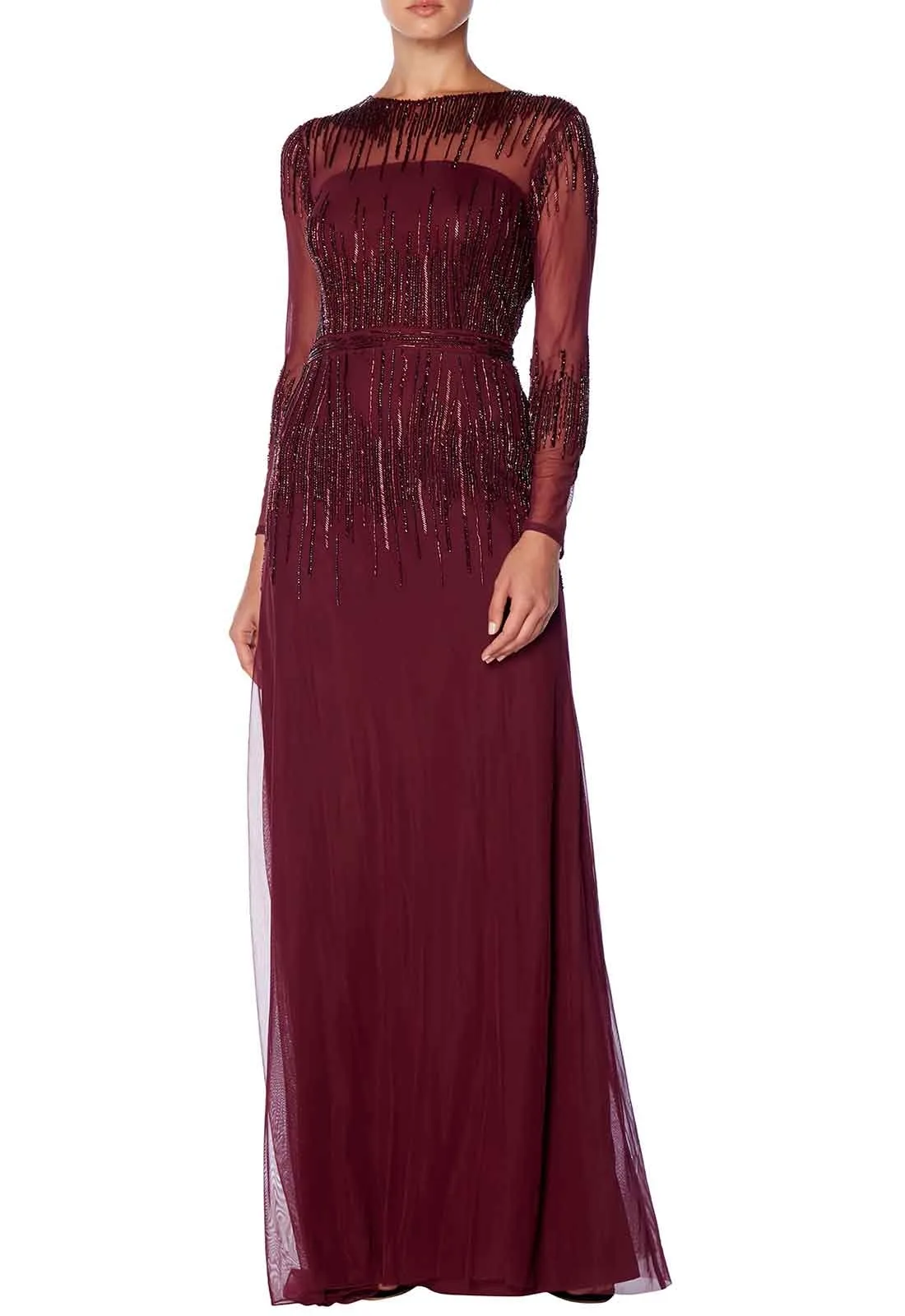 Raishma Burgundy Laurel Evening Dress - Image 6