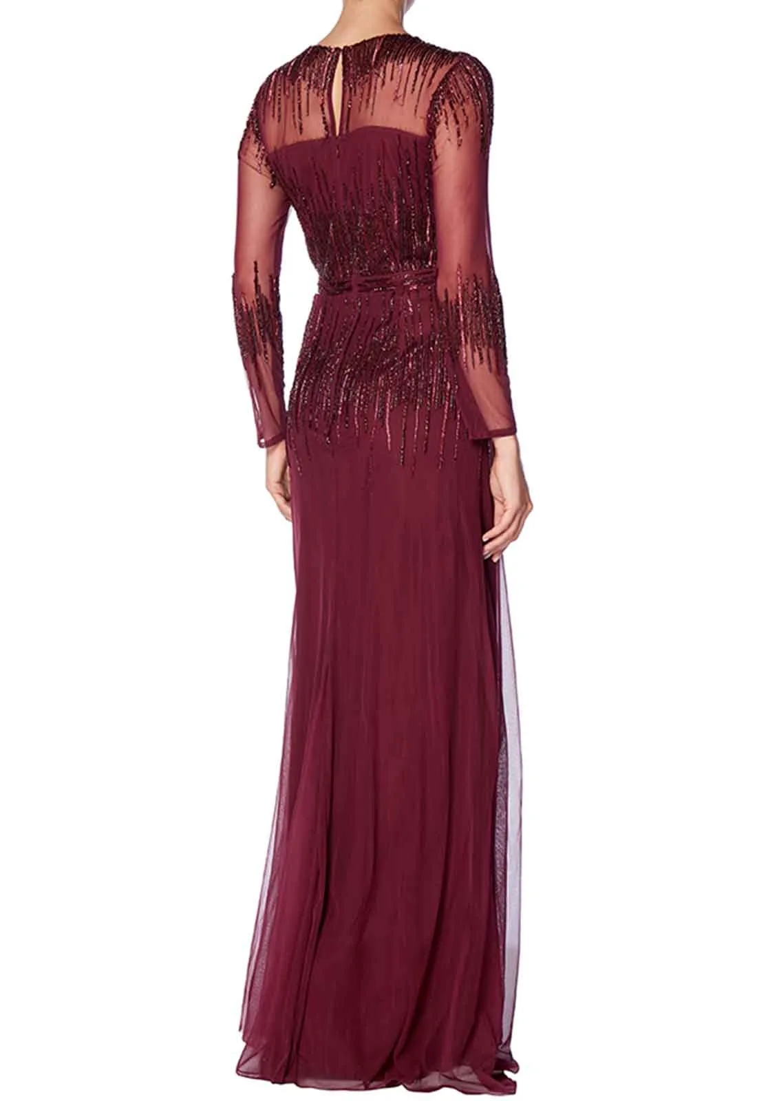 Raishma Burgundy Laurel Evening Dress - Image 8