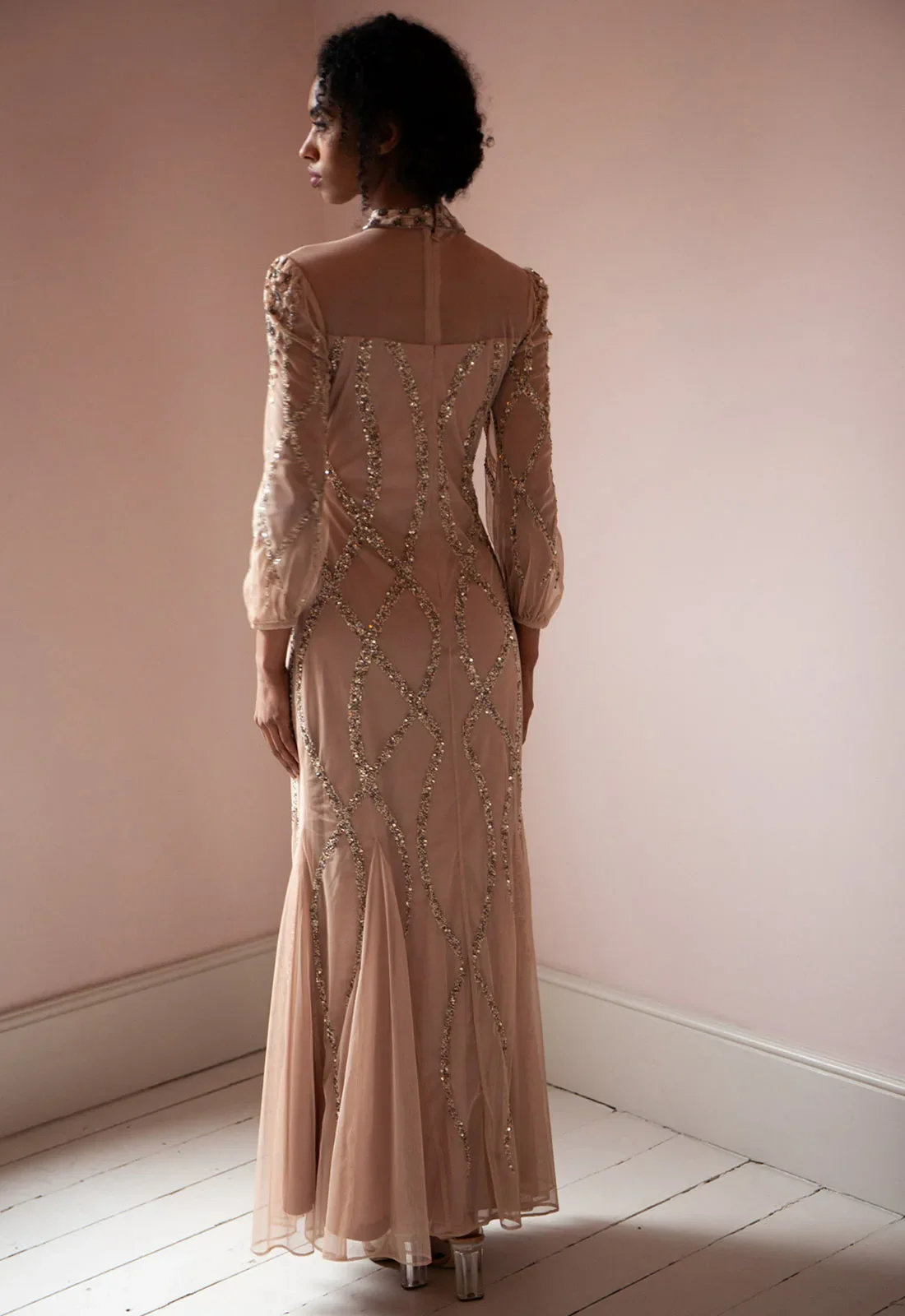 Raishma Couture Beige Shantel Gown - Image 3