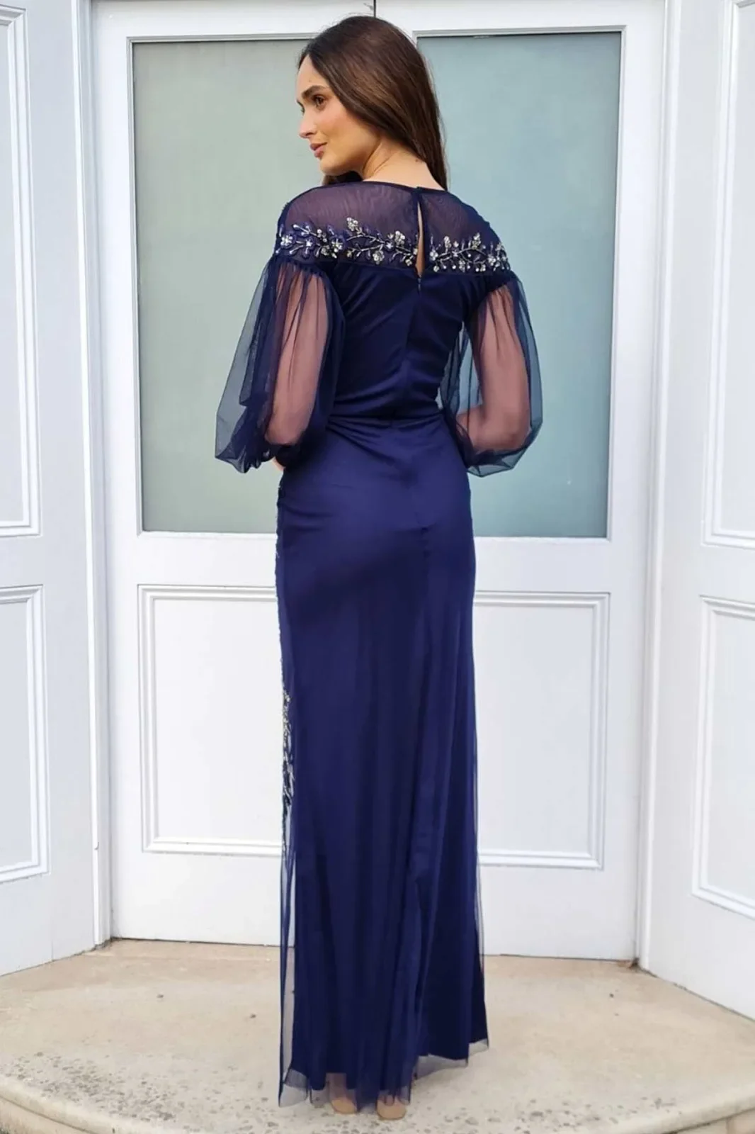 Raishma Couture Navy Kiah Embellished Maxi Dress - Image 2