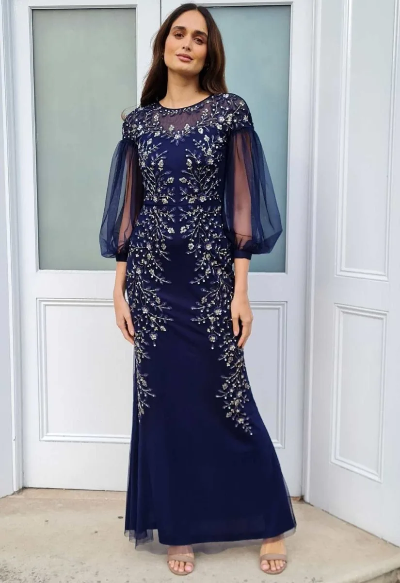 Raishma Couture Navy Kiah Embellished Maxi Dress - Image 5