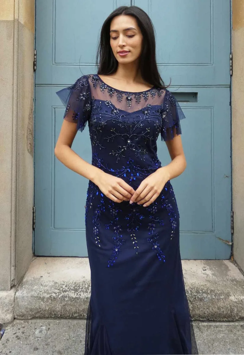 Raishma Couture Navy Myla Maxi Dress - Image 11