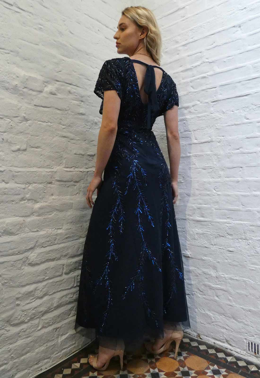 Raishma Couture Navy Serenity Embellished Maxi Dress - Image 5