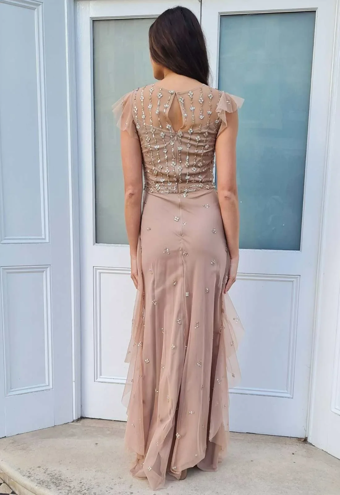 Raishma Couture Nude Maia Embellished Maxi Dress - Image 5