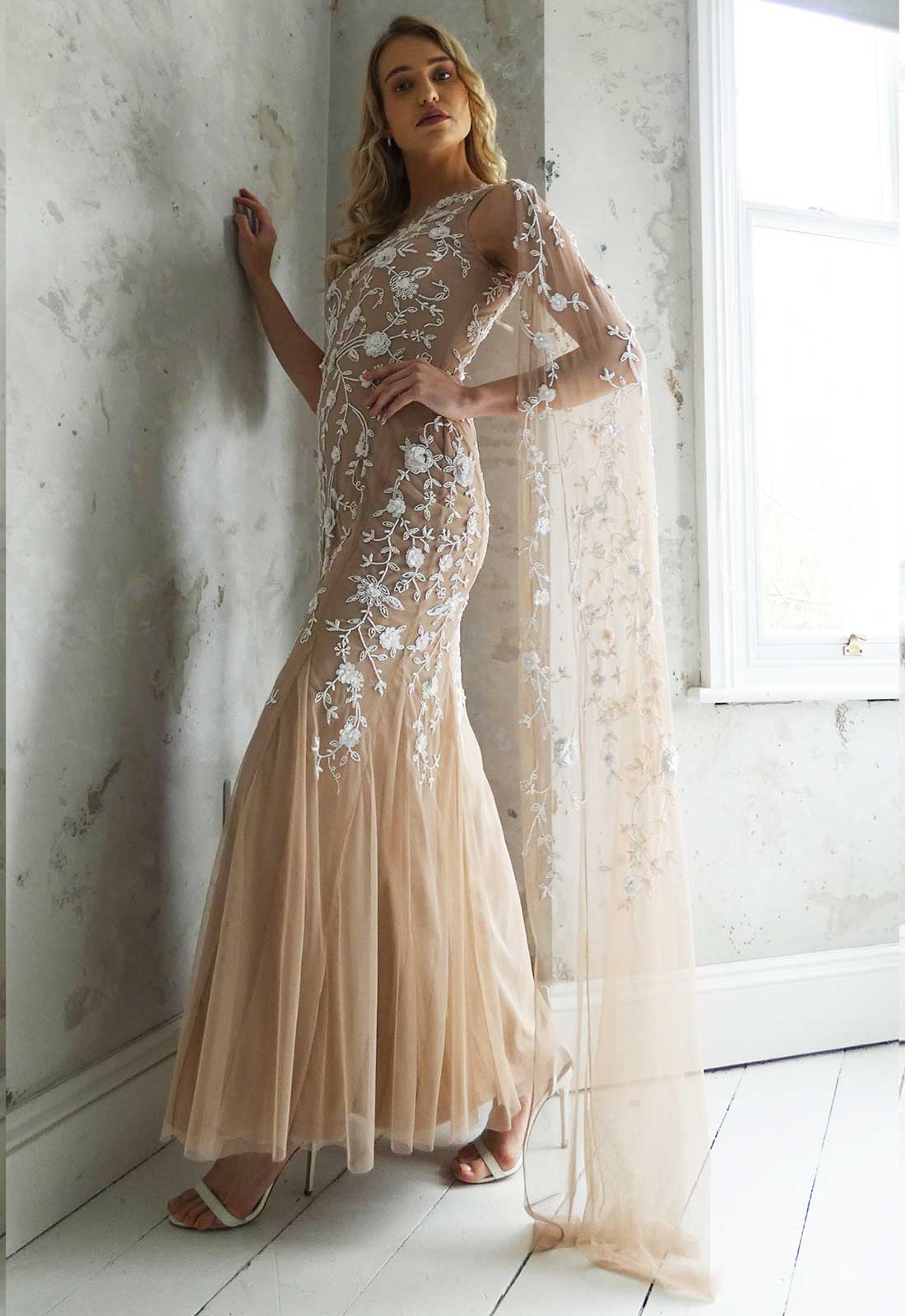 Raishma Couture Nude Raya Embellished Maxi Dress - Image 2