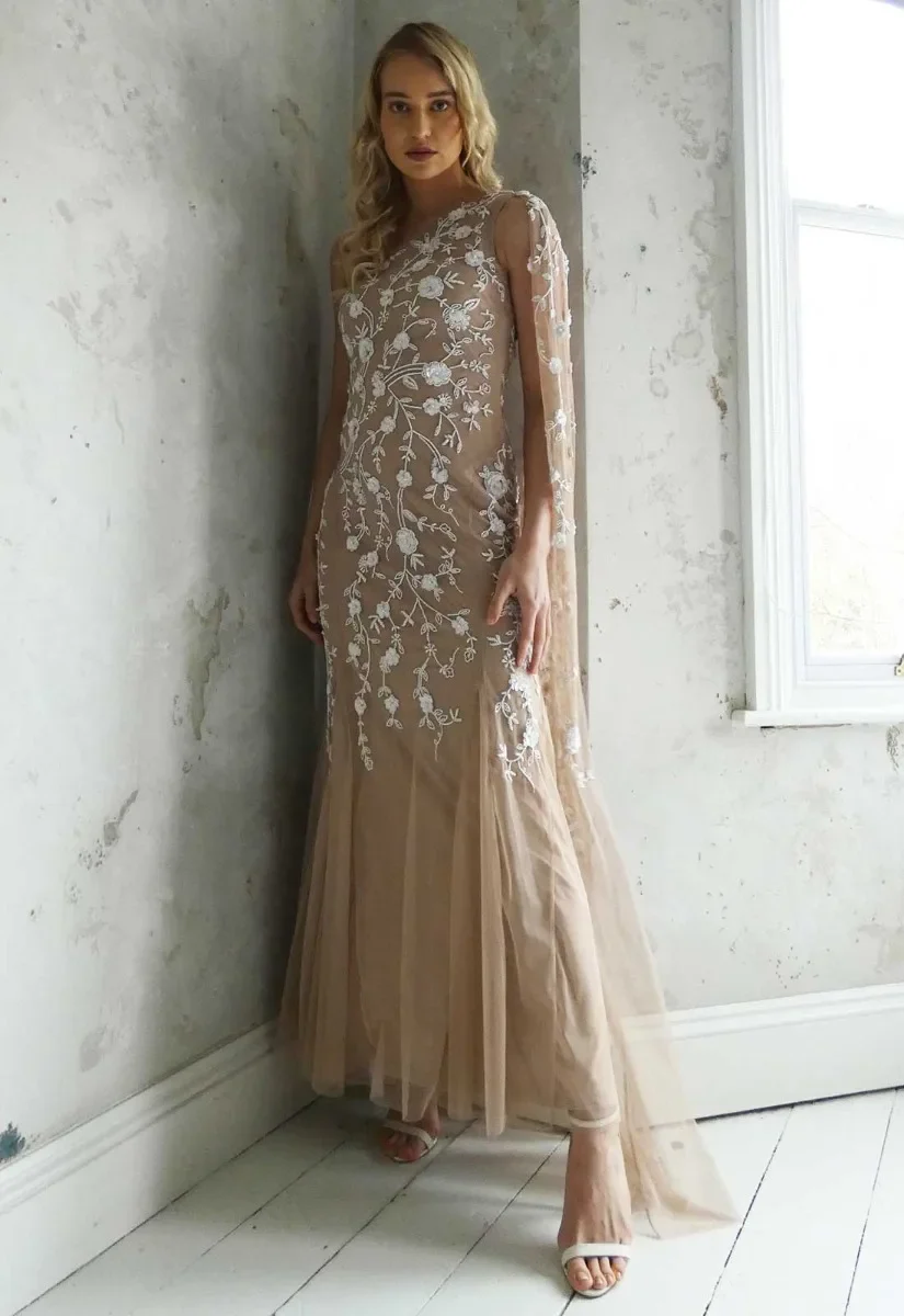 Raishma Couture Nude Raya Embellished Maxi Dress - Image 8