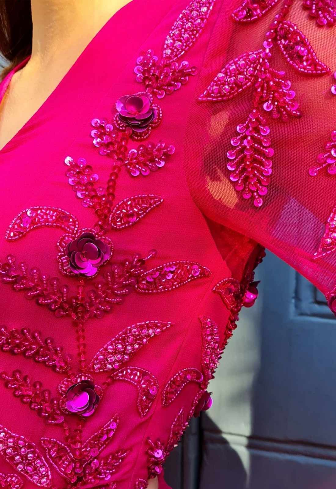 Raishma Couture Pink Danica Embellished Maxi Dress - Image 3