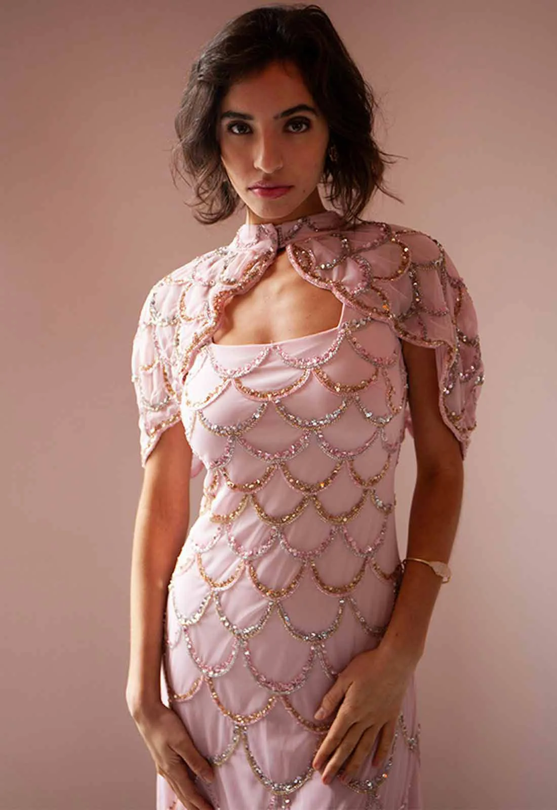 Raishma Couture Pink Katherine Beaded Dress - Image 2