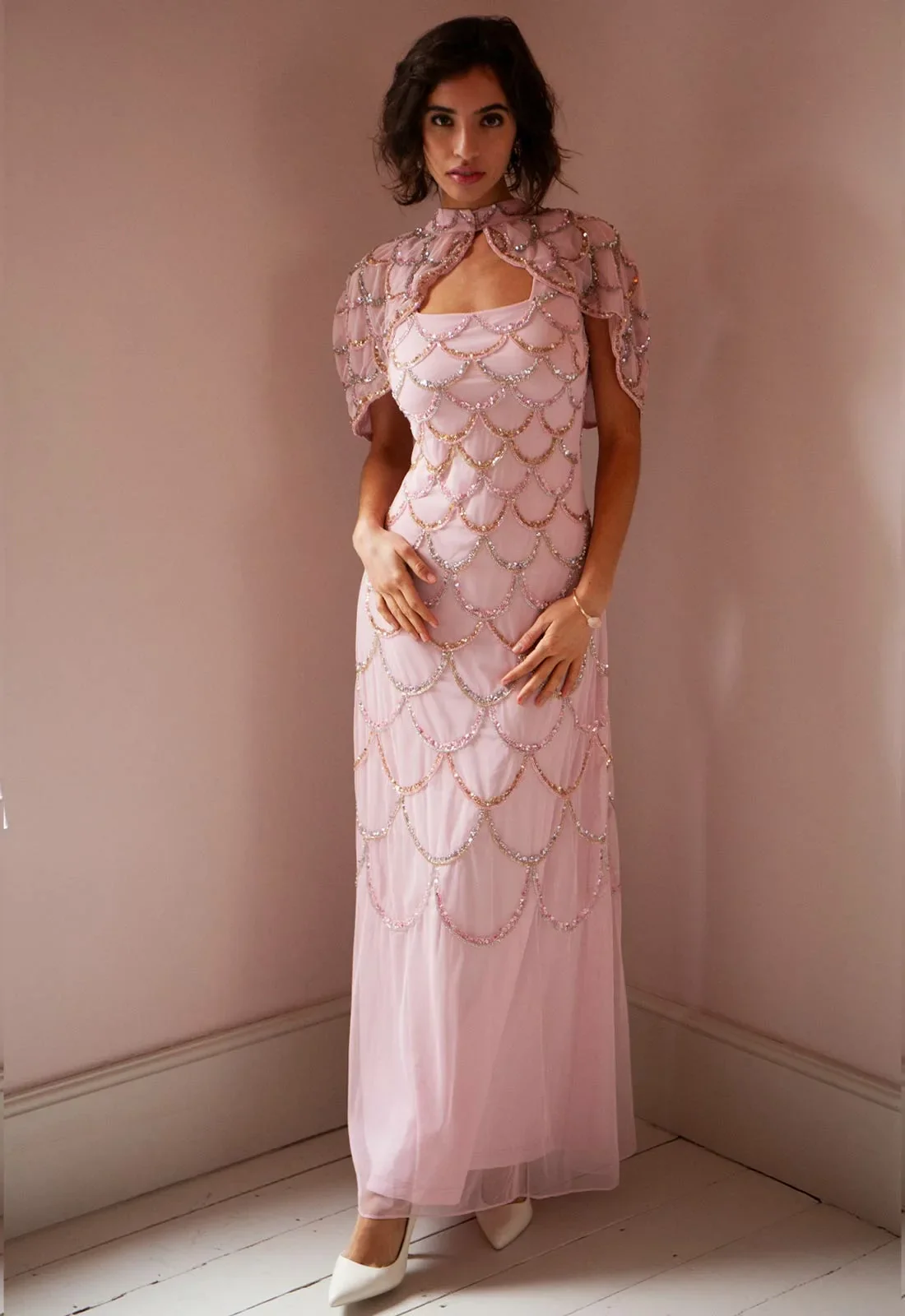 Raishma Couture Pink Katherine Beaded Dress - Image 4