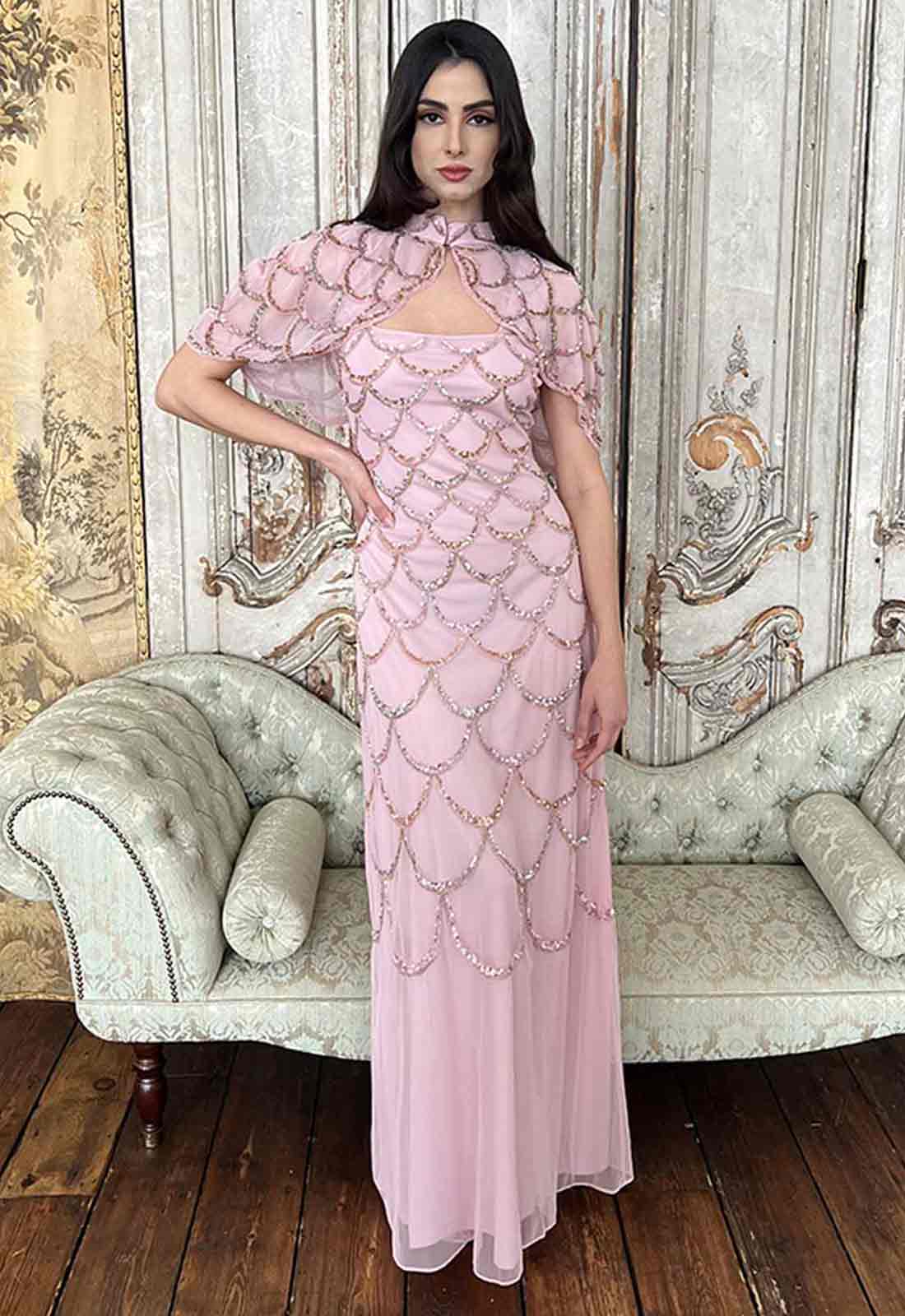 Raishma Couture Pink Katherine Beaded Dress - Image 6